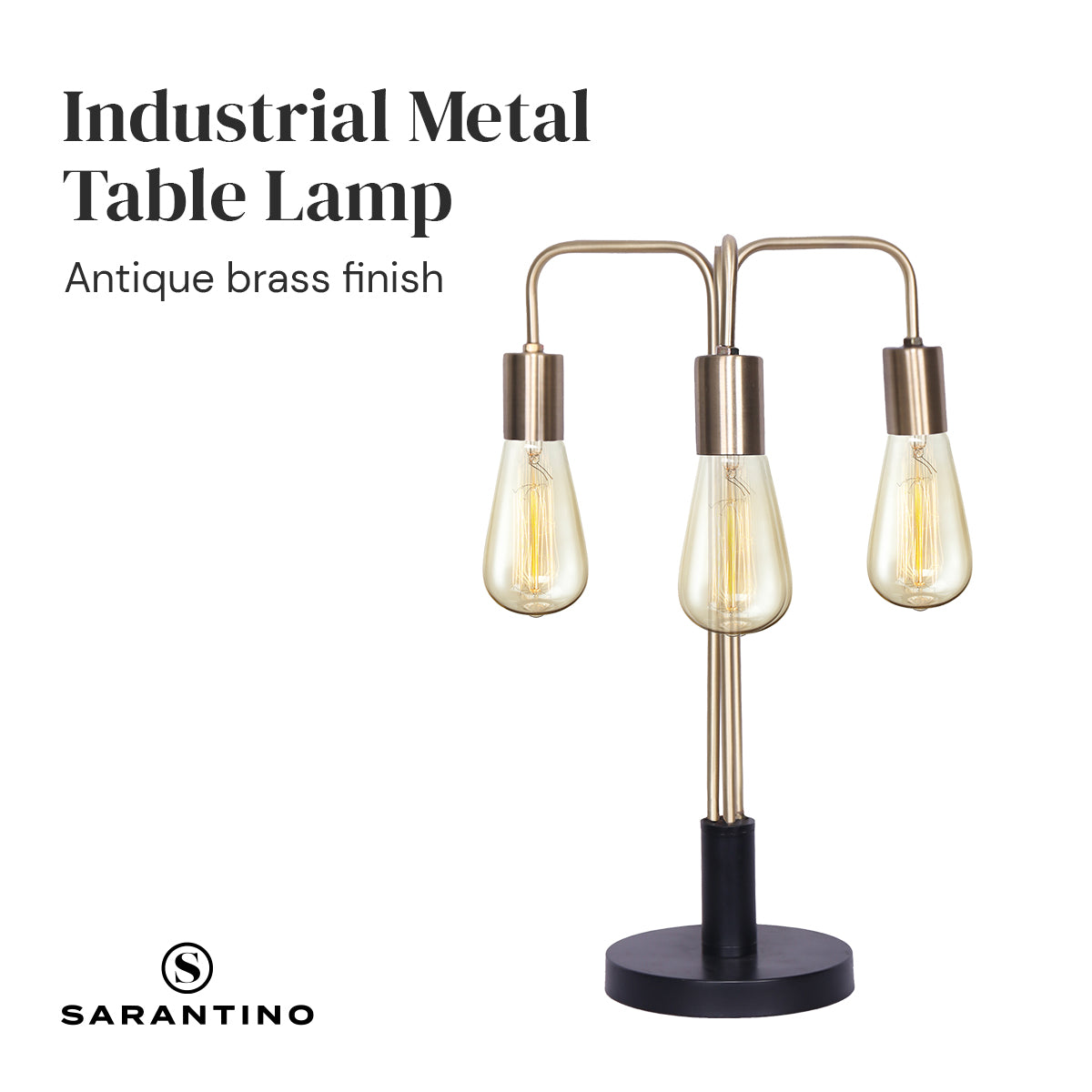 Sarantino Exposed Bulb Industrial Table Lamp 4