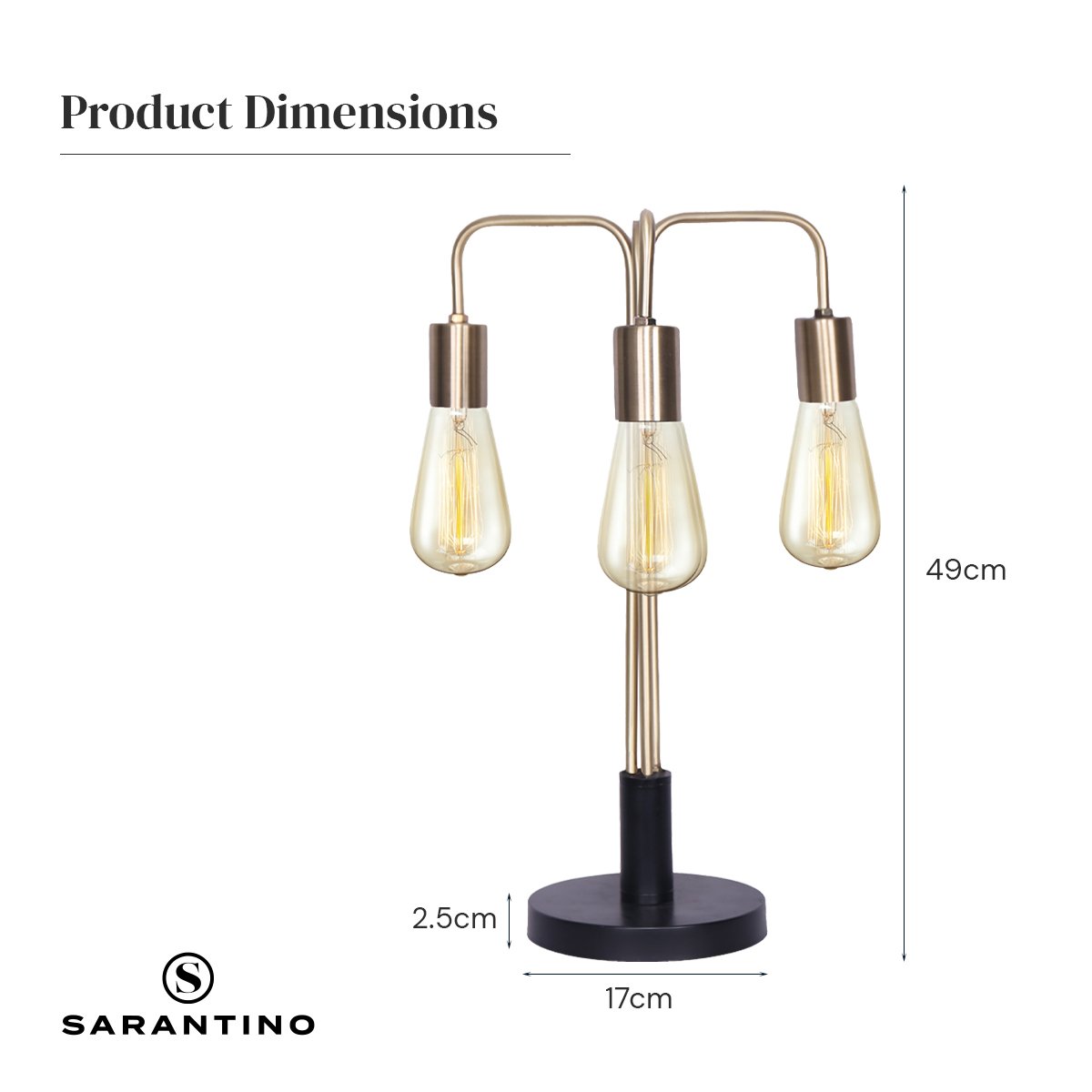 Sarantino Exposed Bulb Industrial Table Lamp 5