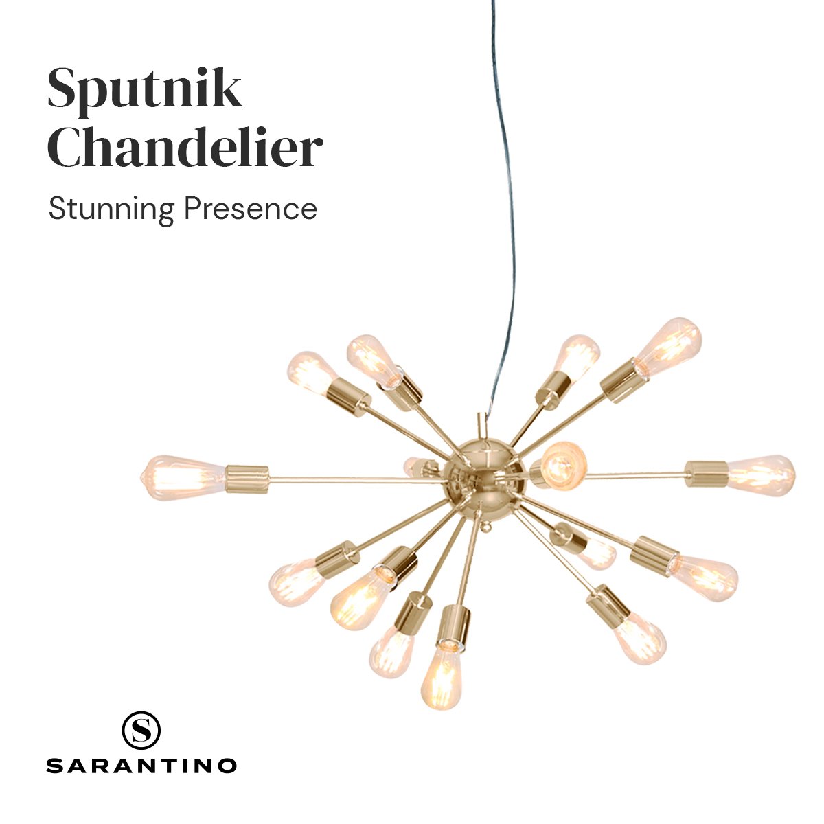 Sarantino 15-Light Sputnik Chandelier in Brass Finish 6