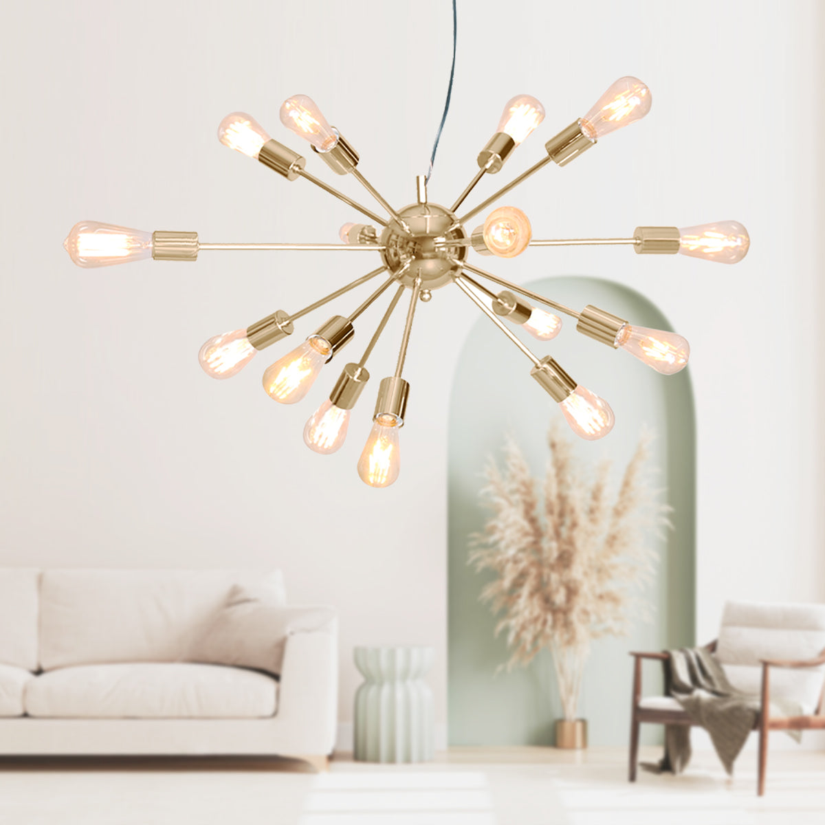 Sarantino 15-Light Sputnik Chandelier in Brass Finish 8