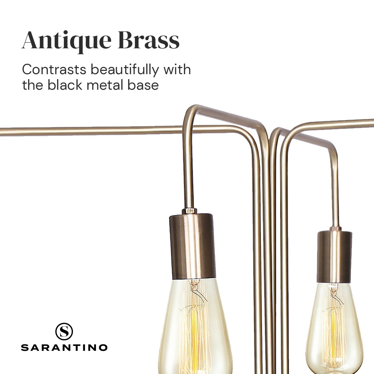 Sarantino Modern Exposed Bulb 4-Arm Industrial Light Floor Lamp 5