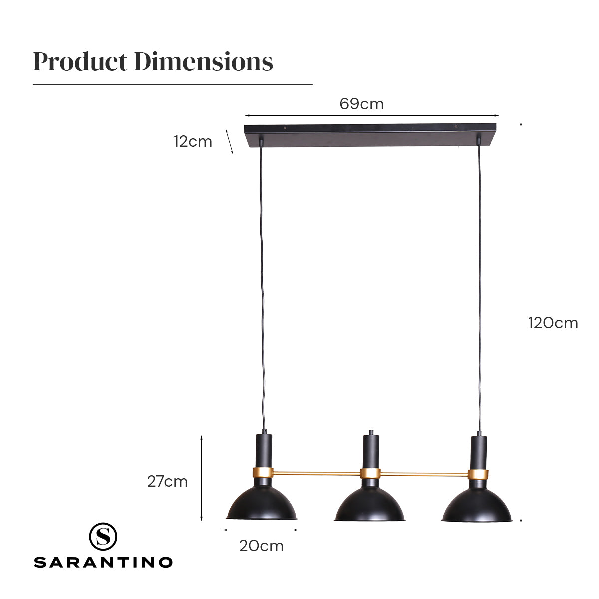 Sarantino 3-Light Hanging Pendant Lamp 5