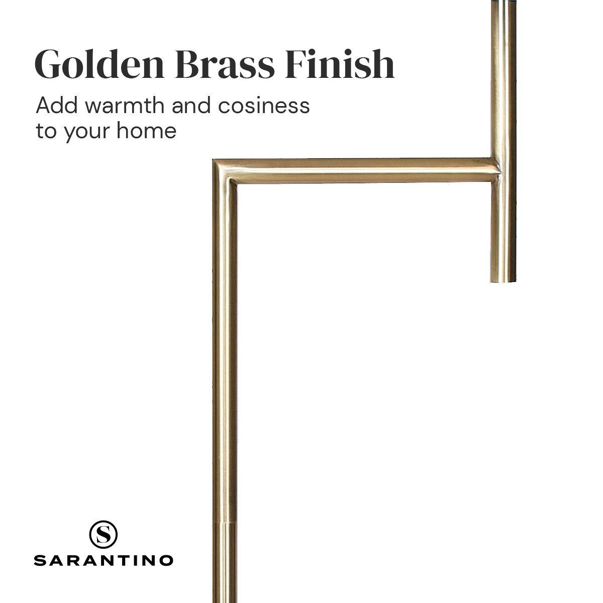 Sarantino Metal Floor Lamp in Antique Brass Finish with Cream Linen Fabric Shade 5