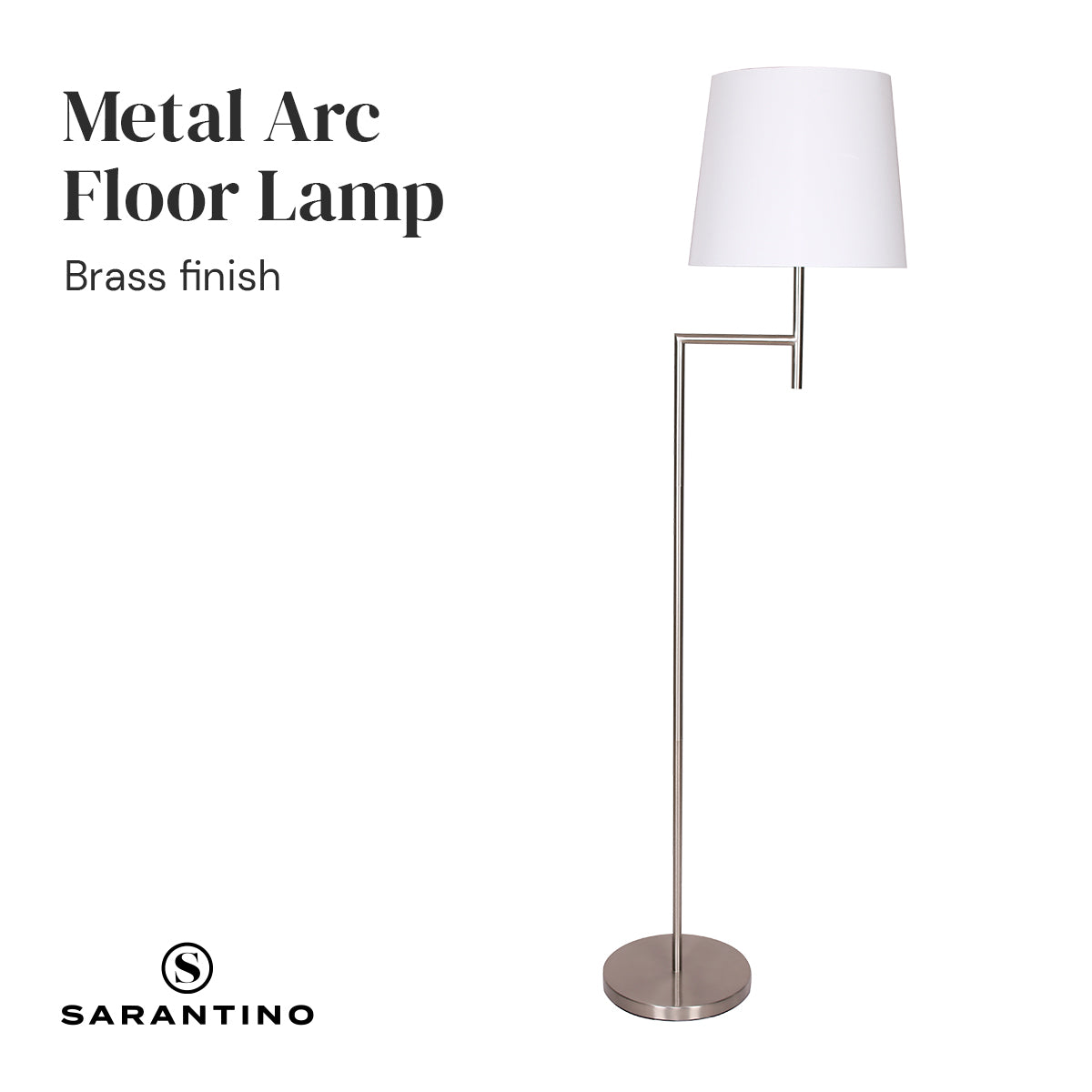 Sarantino Nickel Metal Arc Floor Lamp 4