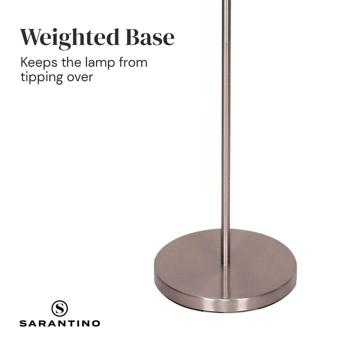 Sarantino Nickel Metal Arc Floor Lamp 7