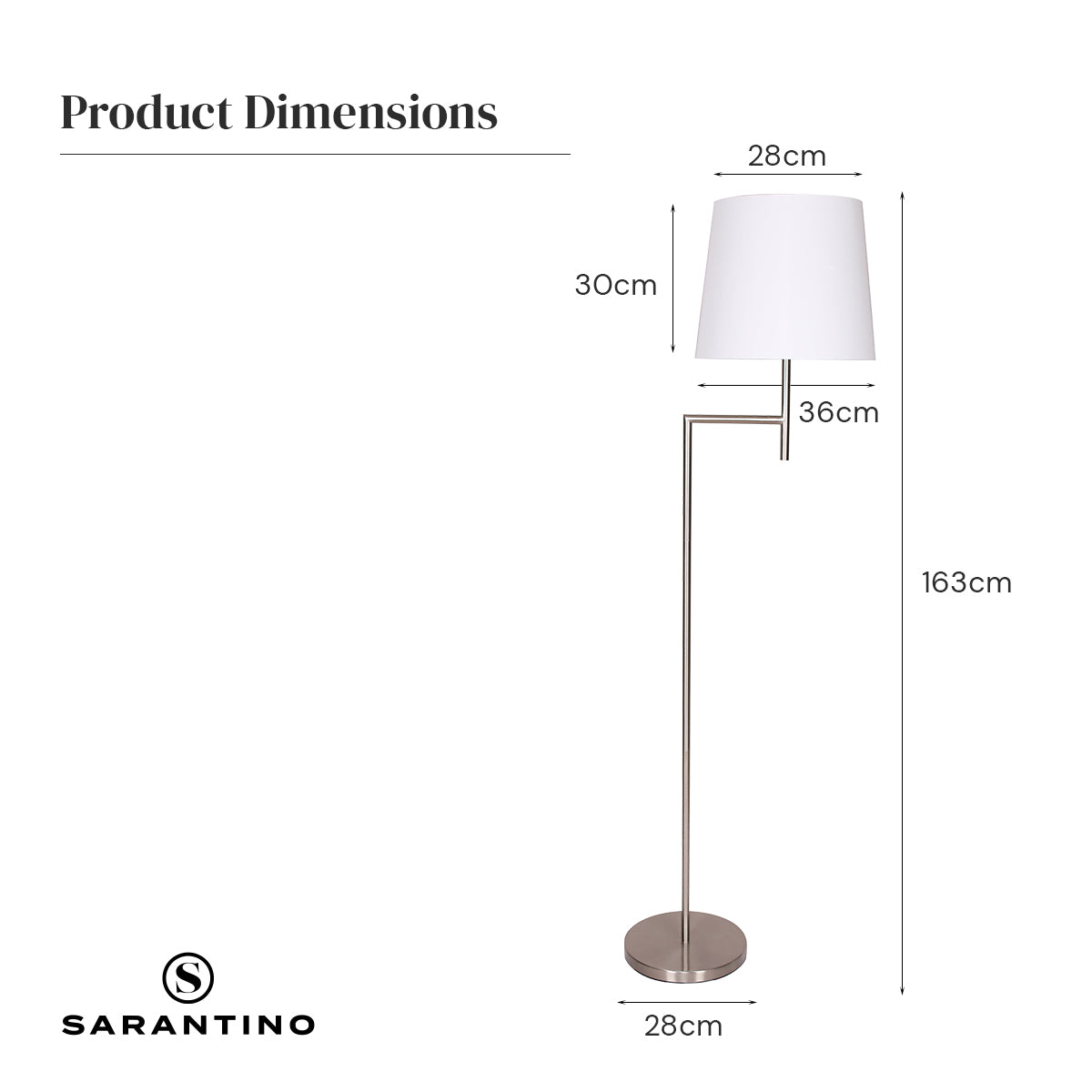 Sarantino Nickel Metal Arc Floor Lamp 8