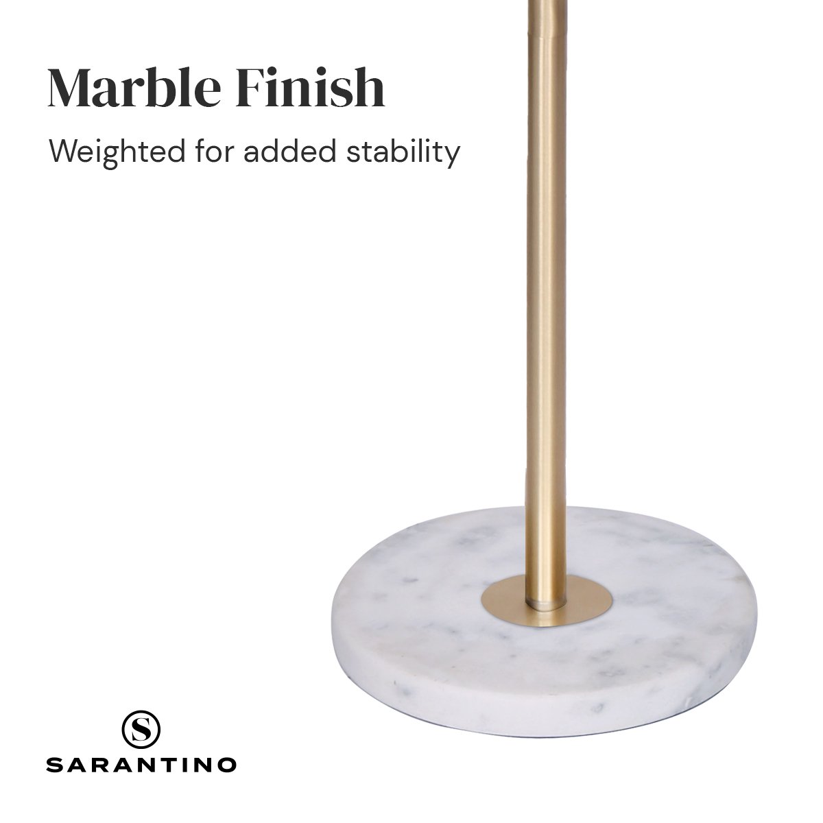 Sarantino Marble & Metal End Table Top Floor Lamp 6