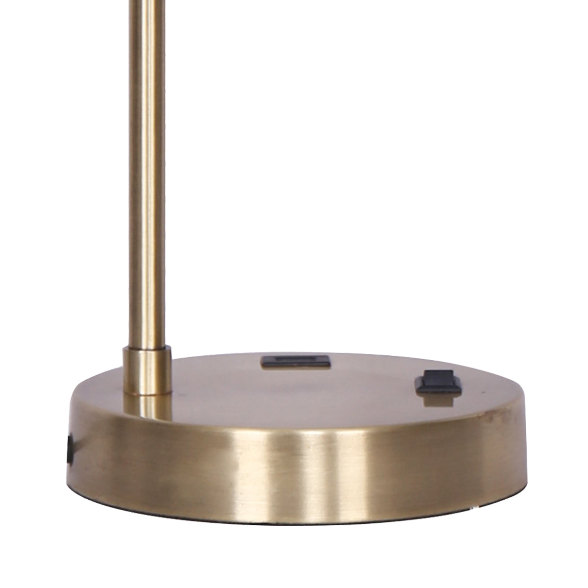 Sarantino Metal Task Lamp with USB Charging Port Antique Brass Finish 9
