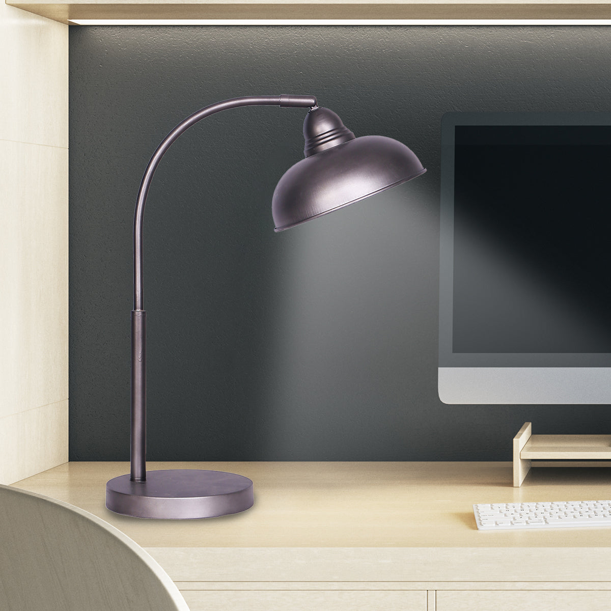 Sarantino Table Lamp Industrial Chic Adjustable Angle - Dark Grey 6