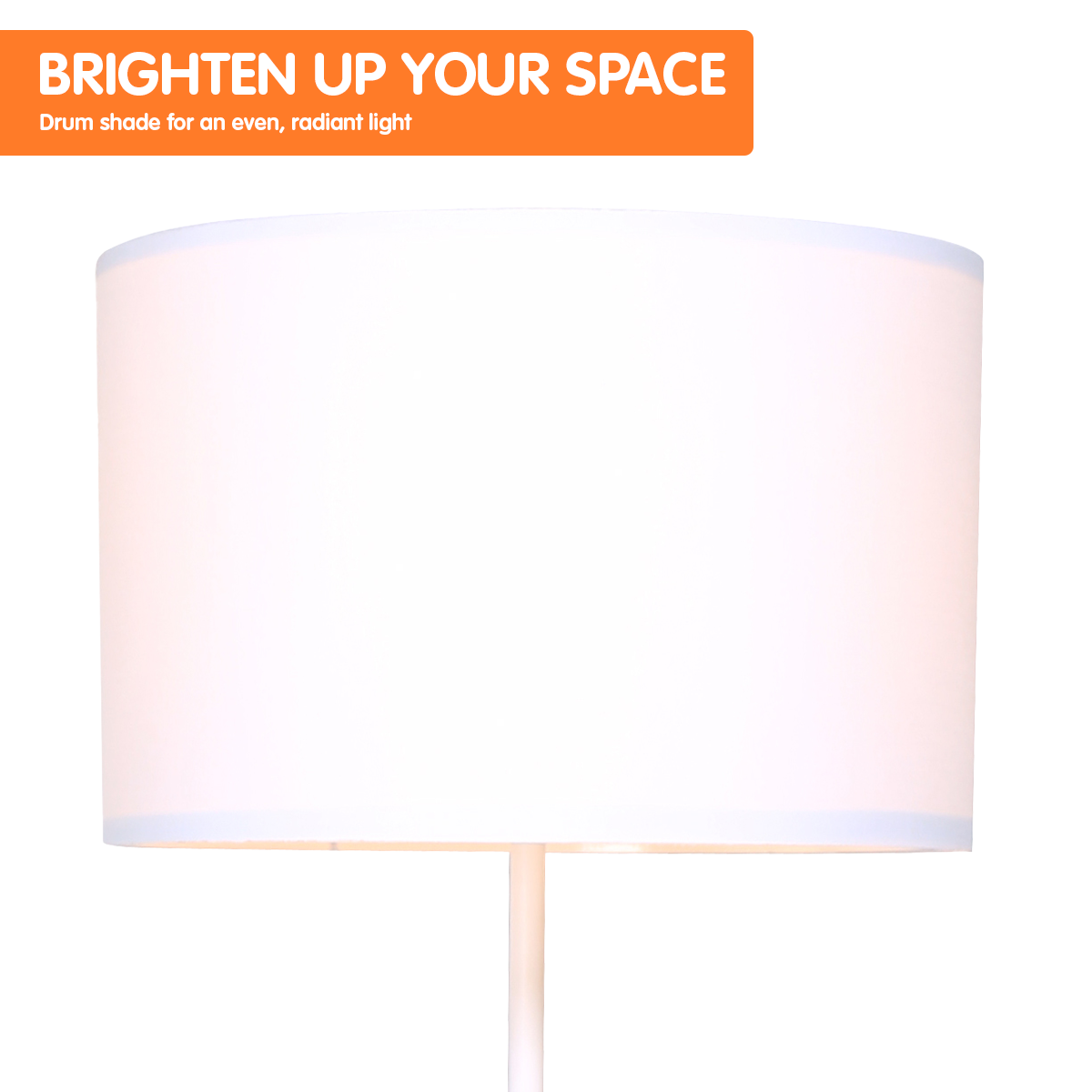 Sarantino Metal Tripod Floor Lamp Shade with Wooden Table Shelf 3