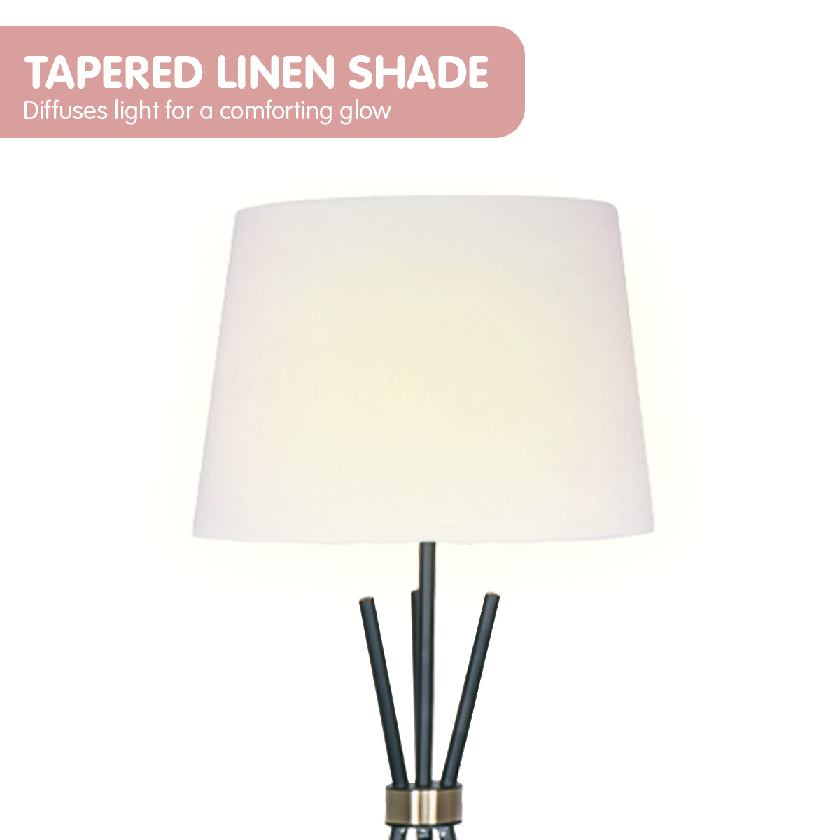 Sarantino Tripod Floor Lamp in Metal and Antique Brass 3