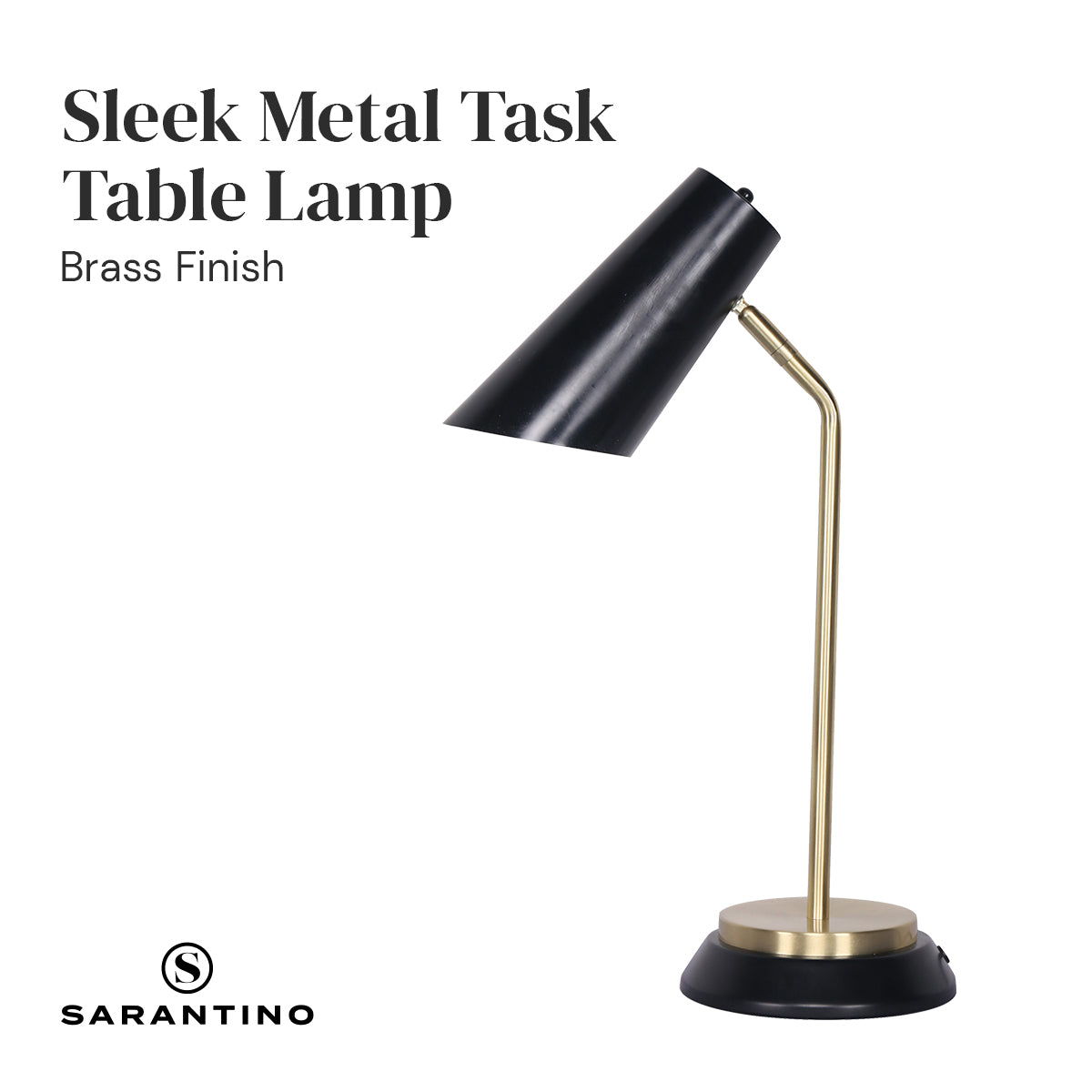 Sarantino Electric Reading Light Table Lamp Brass Finish - Black 4