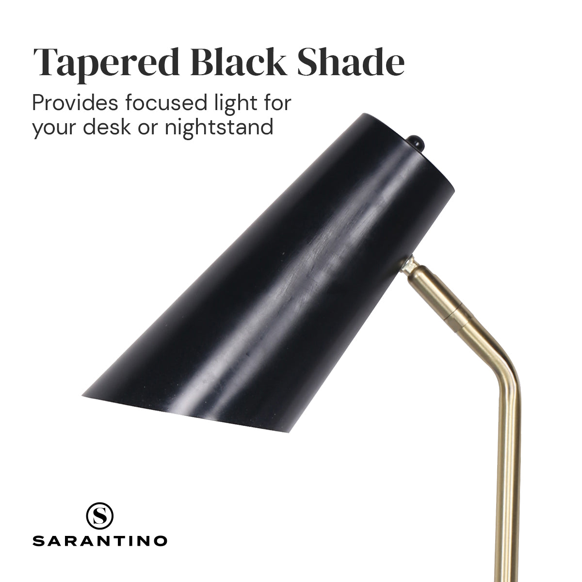 Sarantino Electric Reading Light Table Lamp Brass Finish - Black 11