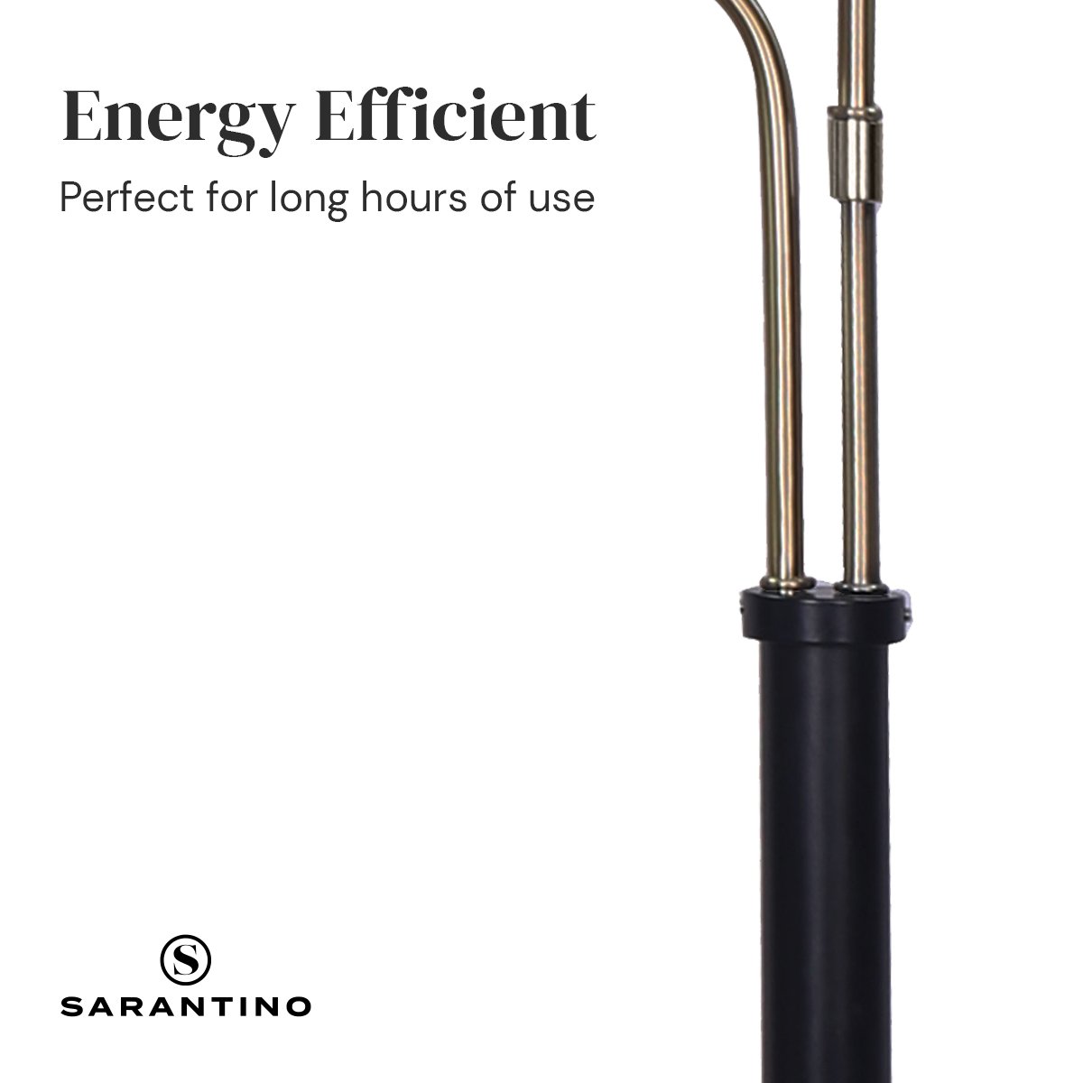 Sarantino LED Metal Table Lamp with 2 Lights Brushed Gold Black Finish 6