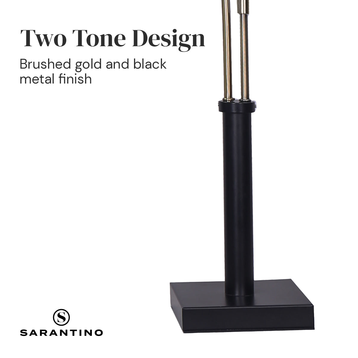 Sarantino LED Metal Table Lamp with 2 Lights Brushed Gold Black Finish 7