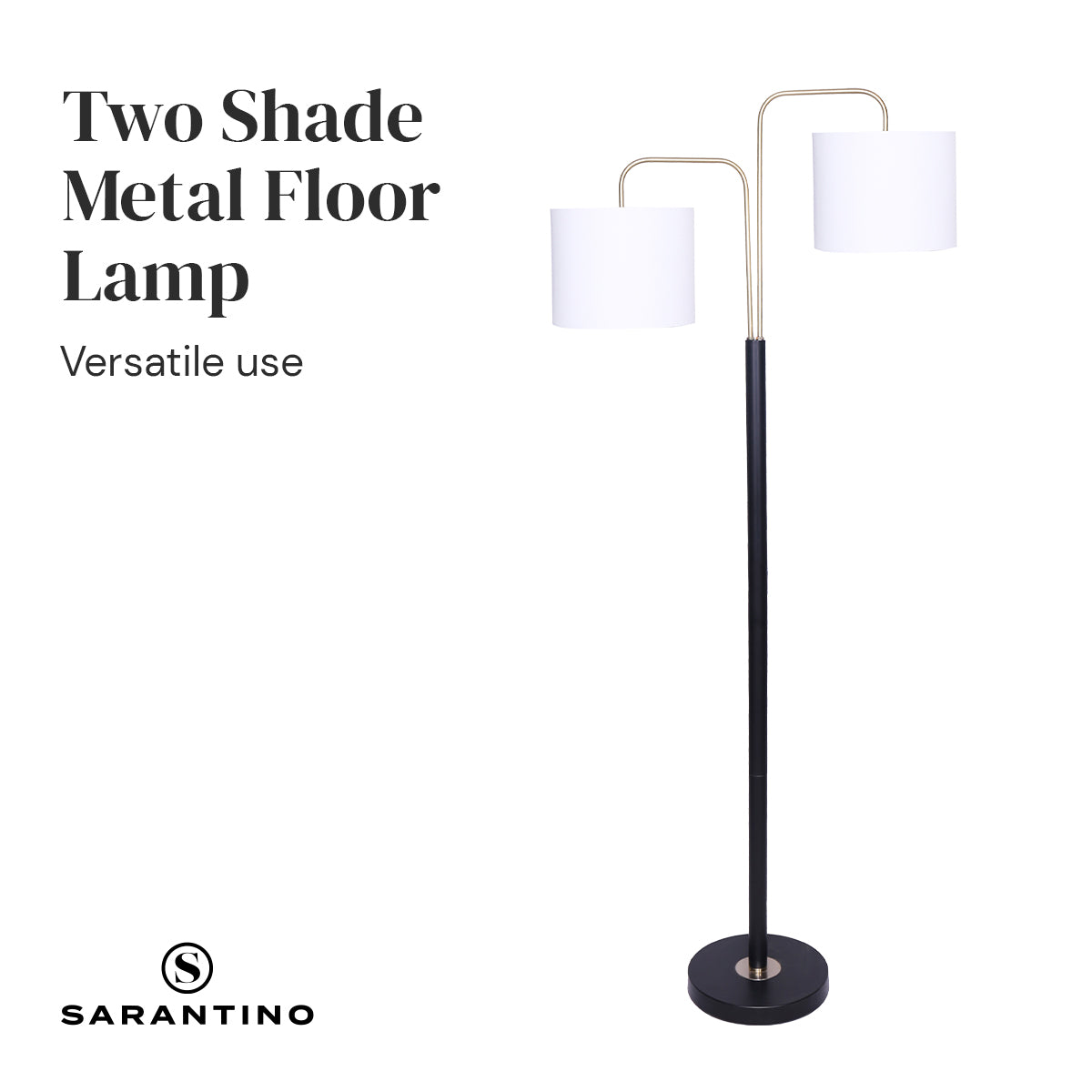 Sarantino Black/Brass Finish Reading Light  Electric Table Lamp 4