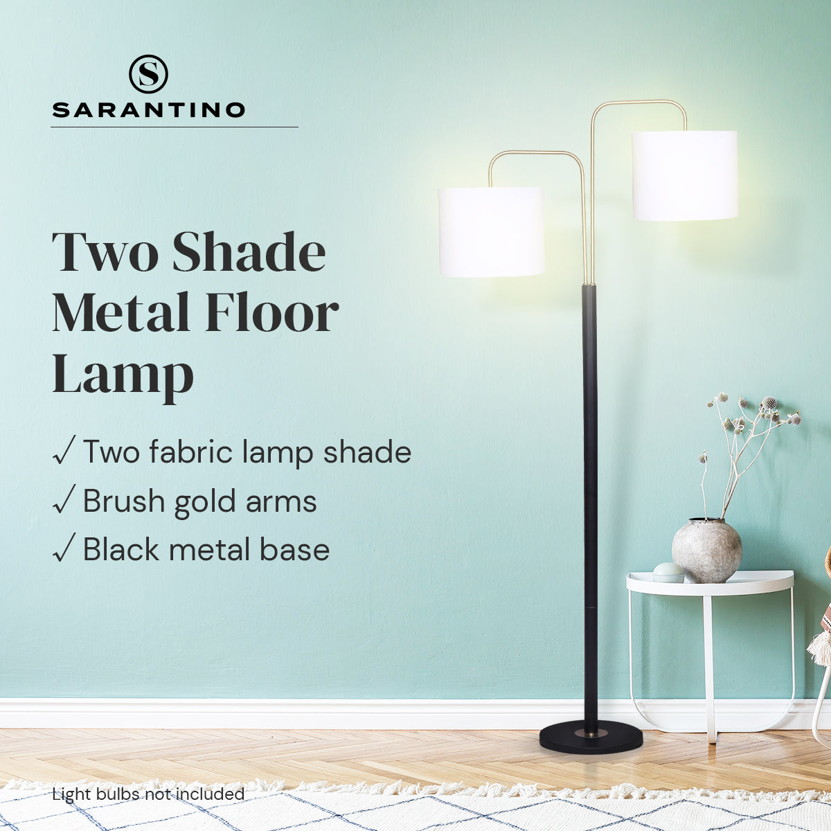 Sarantino Black/Brass Finish Reading Light  Electric Table Lamp 8