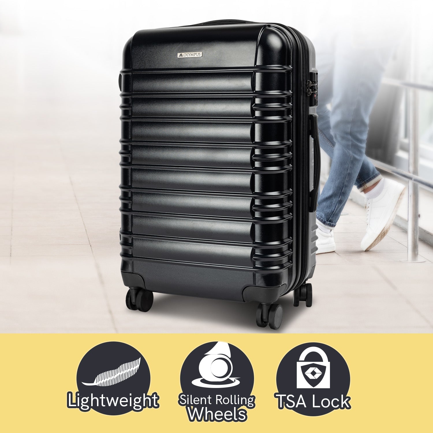 Olympus Noctis Suitcase 28in Hard Shell ABS+PC - Stygian Black 3