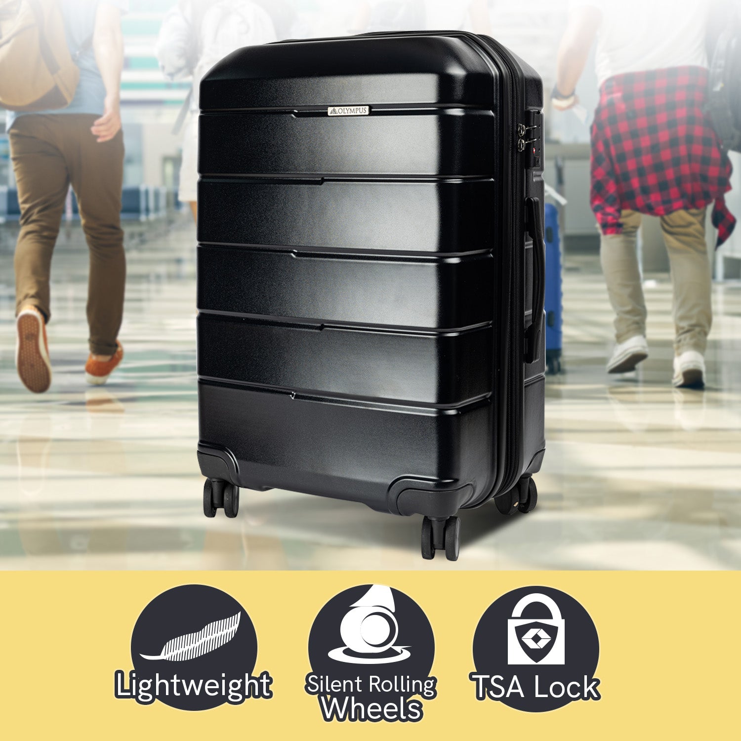 Olympus Artemis 20in Hard Shell Suitcase ABS+PC  Jet Black 3