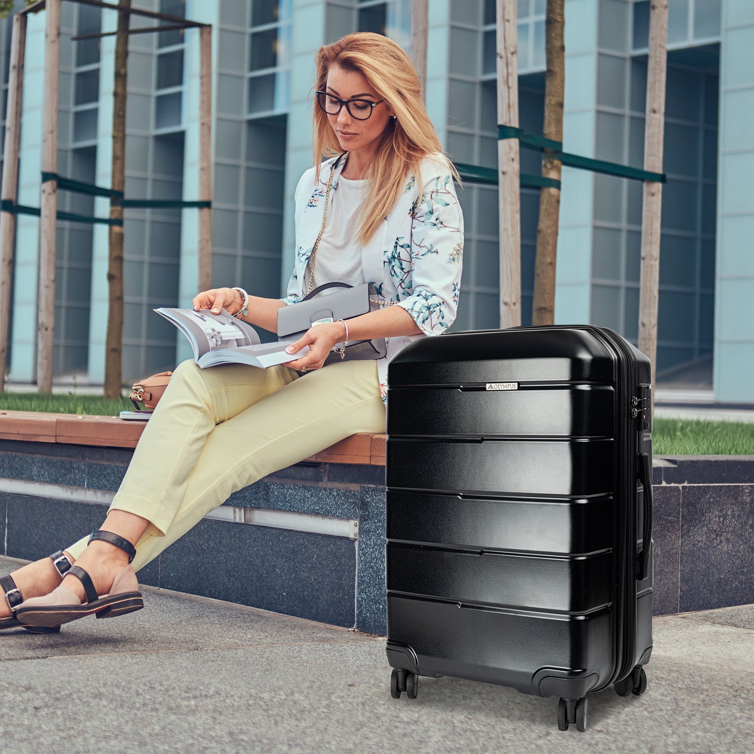 Olympus Artemis 20in Hard Shell Suitcase ABS+PC  Jet Black 12