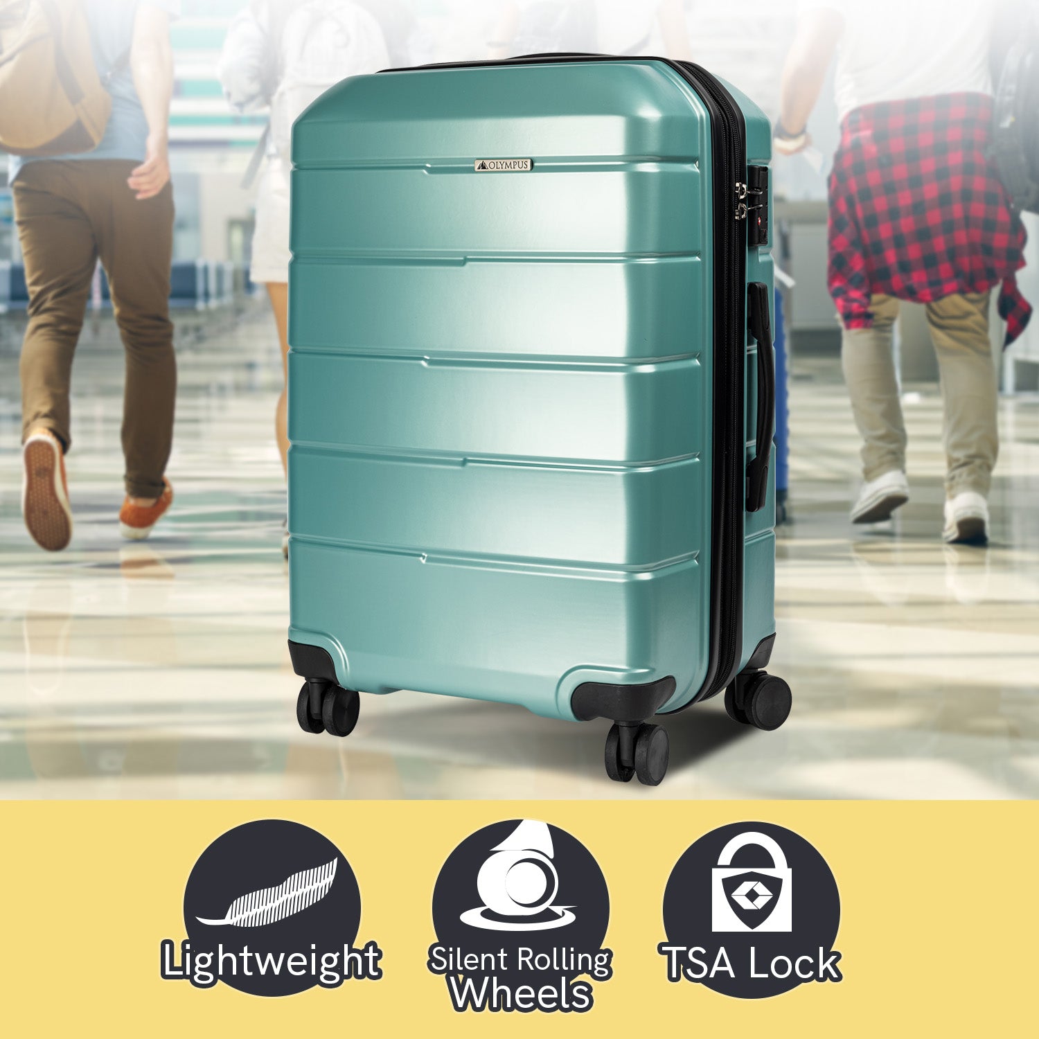 Olympus Artemis 24in Hard Shell Suitcase ABS+PC  Electric Teal 3