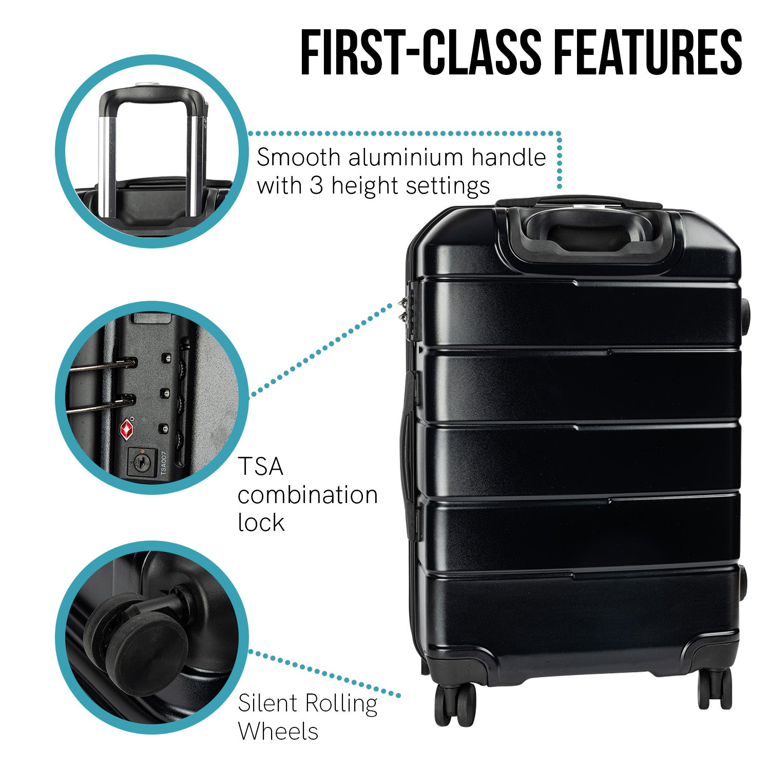 Olympus Artemis 28in Hard Shell Suitcase ABS+PC Jet Black 5