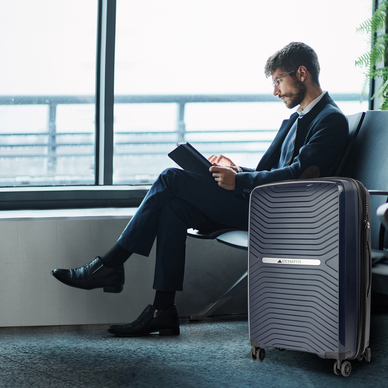 Olympus Astra 24in Lightweight Hard Shell Suitcase - Aegean Blue 11