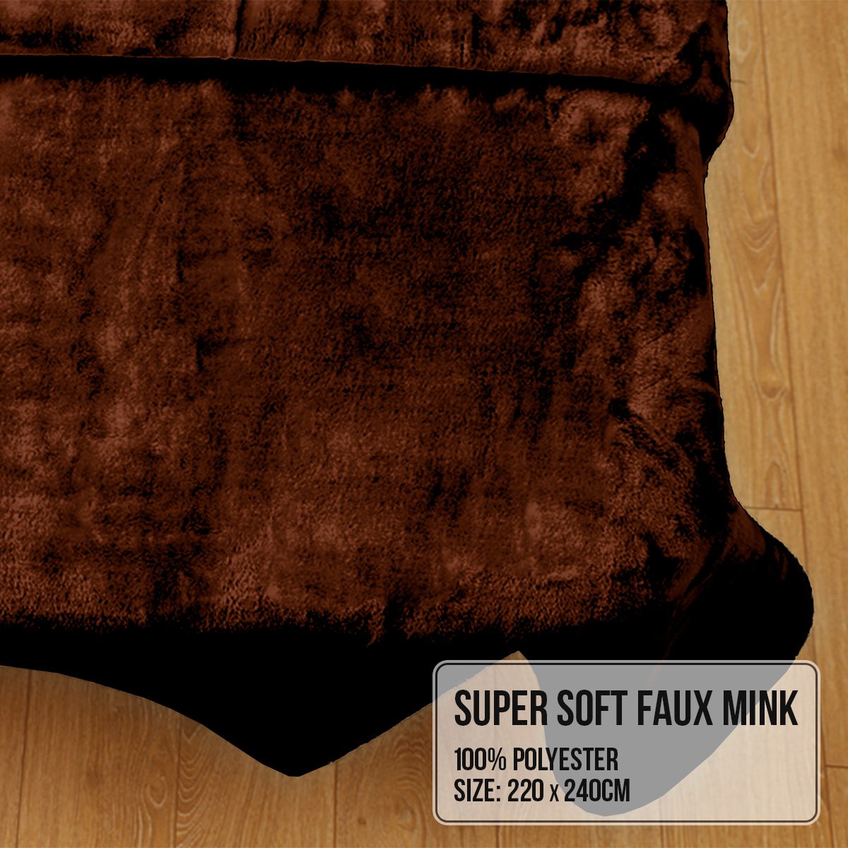 Laura Hill Mink Blanket Double Sided Queen Size Soft Plush Bed Faux Throw Rug 220 X 240cm 8