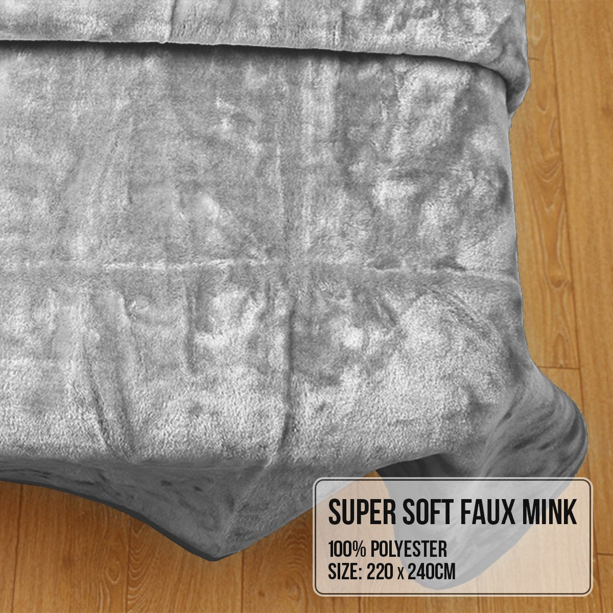 Laura Hill Mink Blanket Double Sided Queen Size Soft Plush Bed Faux Throw Rug 220 X 240cm 7