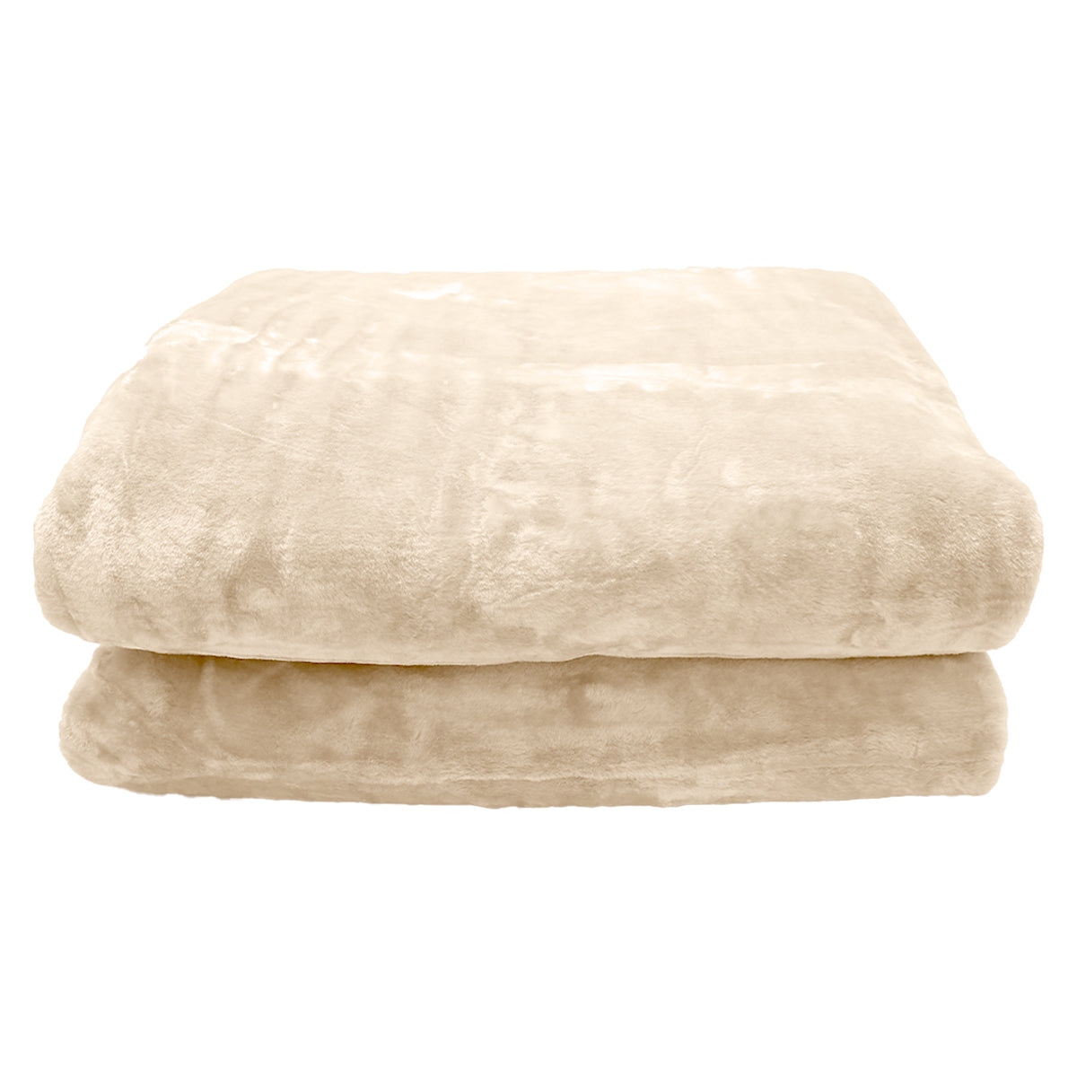 Laura Hill 800-gsm Faux Mink Throw Rug Blanket Queen Size Double-sided Large 220 X 240cm Heavy - Cream 3