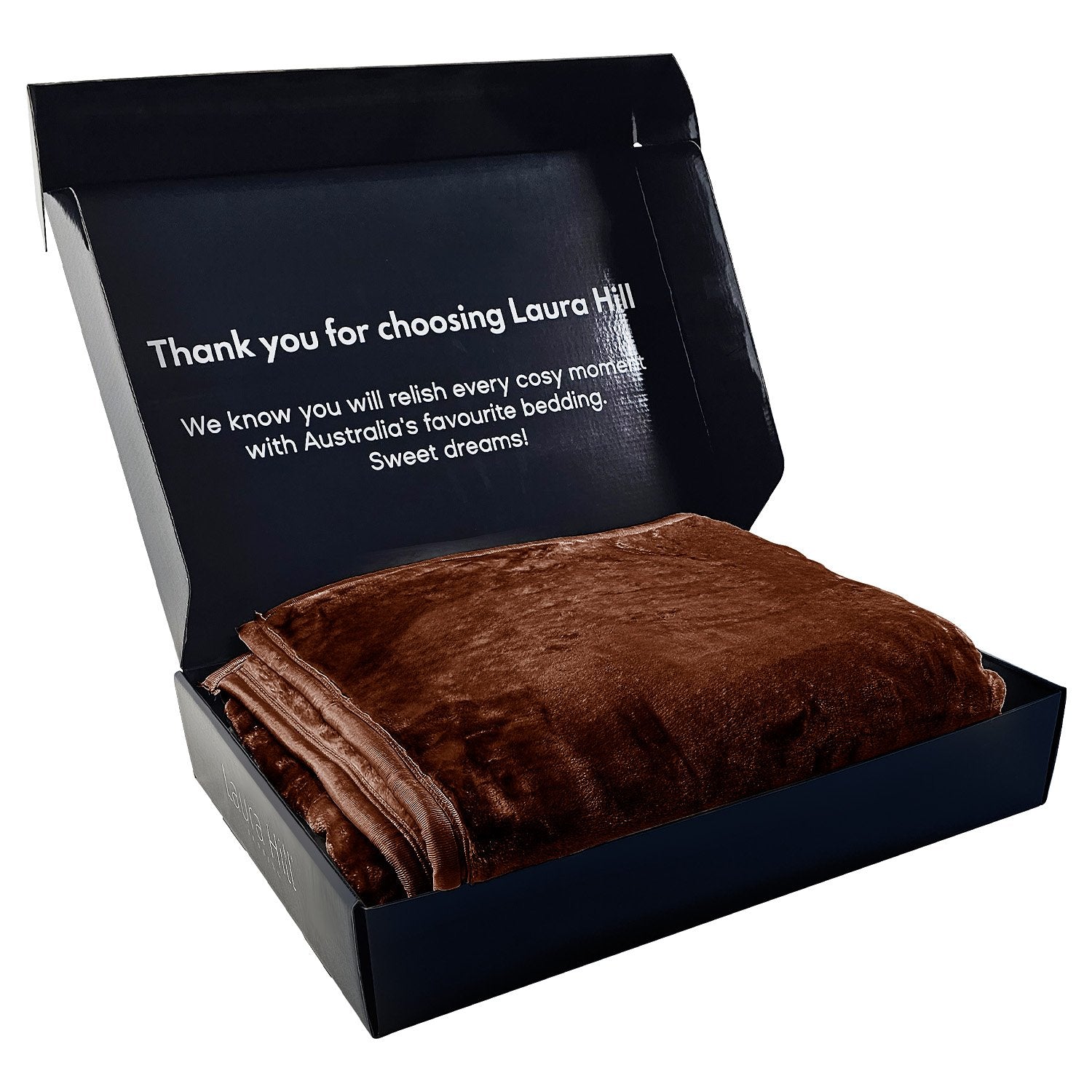Laura Hill Faux Mink Blanket 800GSM Heavy Double-Sided - Chocolate 5