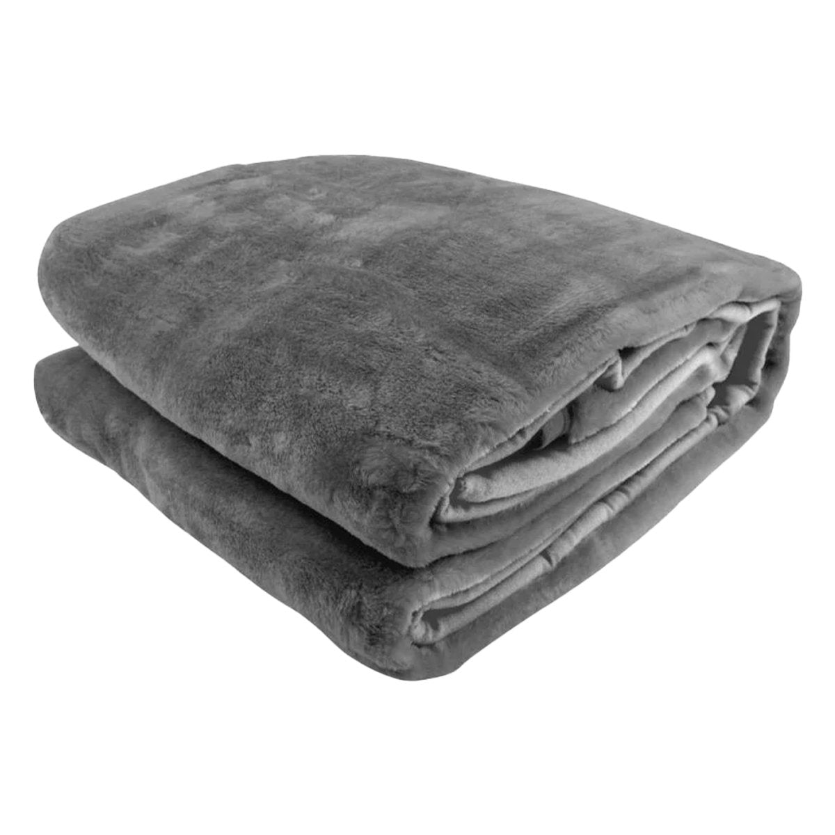 Laura Hill Double-sided Large 220 X 240cm Faux Mink Throw Rug Blanket 800-gsm Heavy - Silver 4