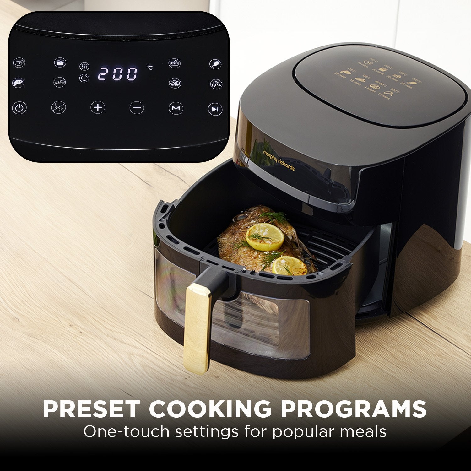 Morphy Richards 6.5L Digital Air Fryer MRAF72BK w/LED Touch Control Panel 8 Preset Cooking Programs Non Stick Drawer 11