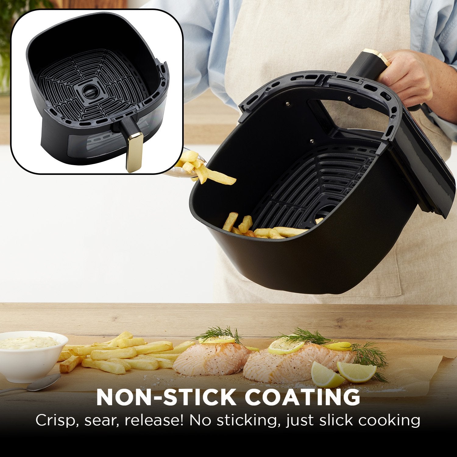 Morphy Richards 6.5L Digital Air Fryer MRAF72BK w/LED Touch Control Panel 8 Preset Cooking Programs Non Stick Drawer 12