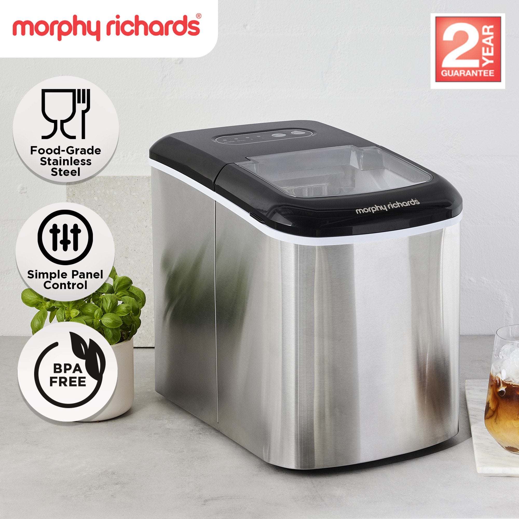 Morphy Richards 15kg Ice Maker in Stainless Steel 10
