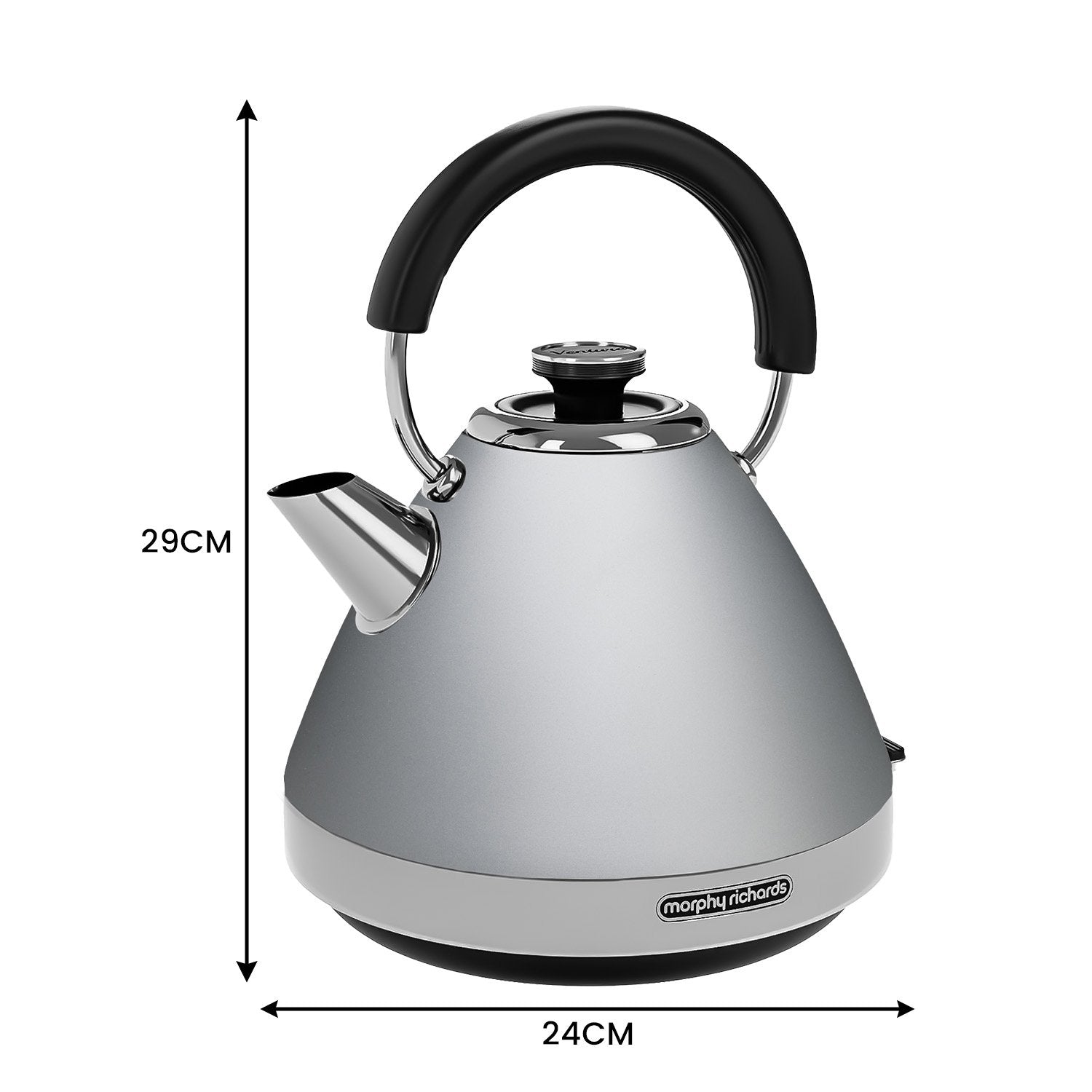 Morphy Richards 1.5L Venture Collection Pyramid Kettle in Steel Grey 3