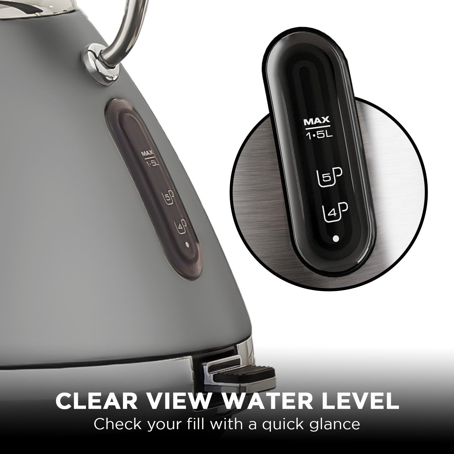 Morphy Richards 1.5L Venture Collection Pyramid Kettle in Steel Grey 7