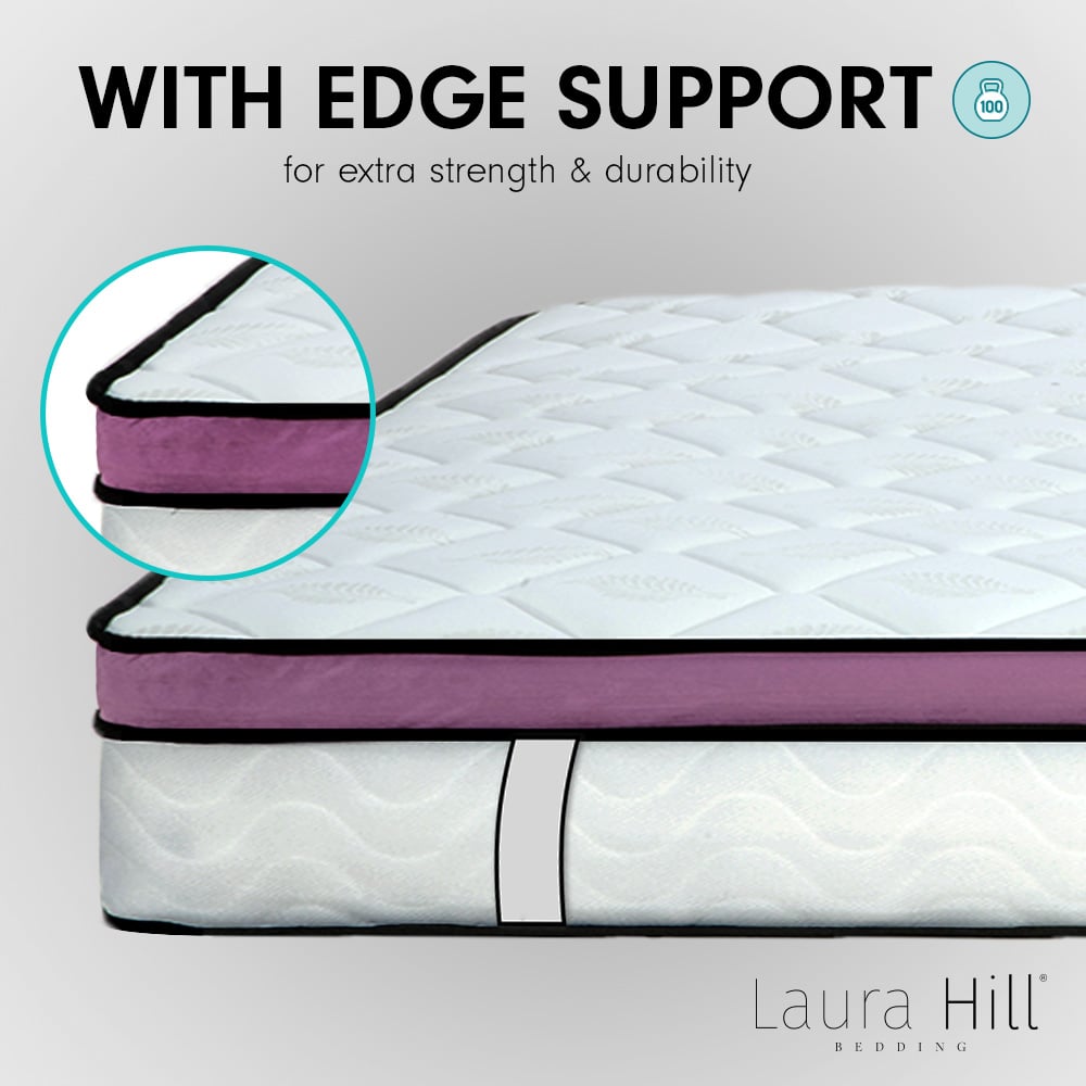 Laura Hill King Mattress Visco Cool Gel Infused Memory Foam Euro Top Pocket Spring 30cm 10