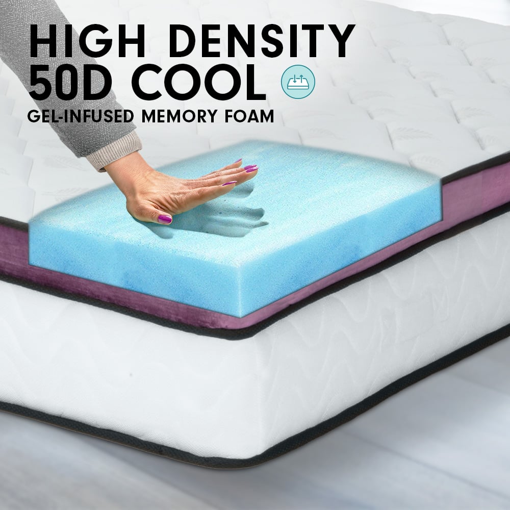 Laura Hill King Mattress Visco Cool Gel Infused Memory Foam Euro Top Pocket Spring 30cm 12