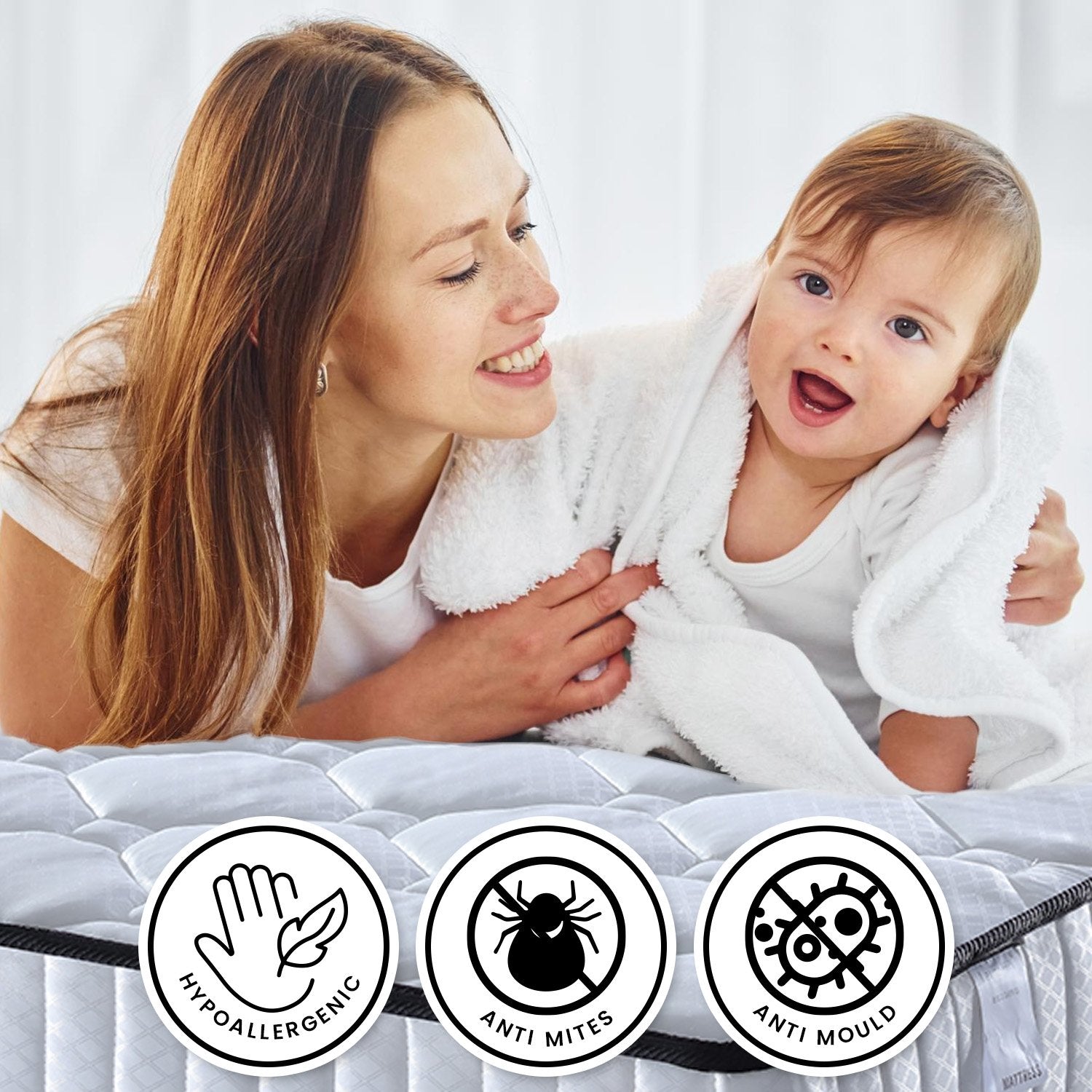 Laura Hill King Single Size Mattress Pocket Spring High Density Foam For Bed 10