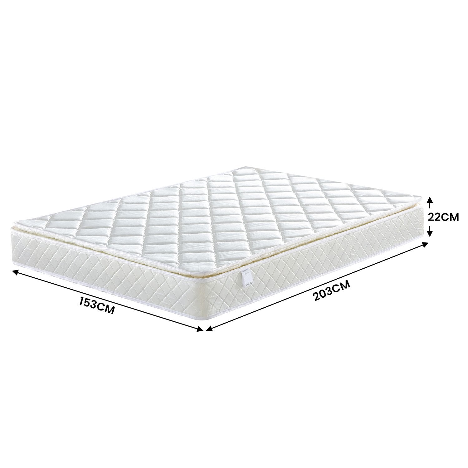 Laura Hill Mattress Queen Size Pillow Top Pocket Spring High Density Foam 22cm 4
