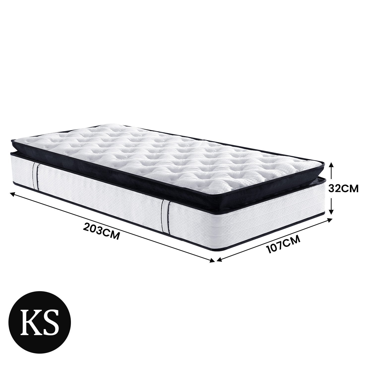 Laura Hill King Single Mattress Bed Size Euro Top 5 Zone Spring Foam 32cm 11
