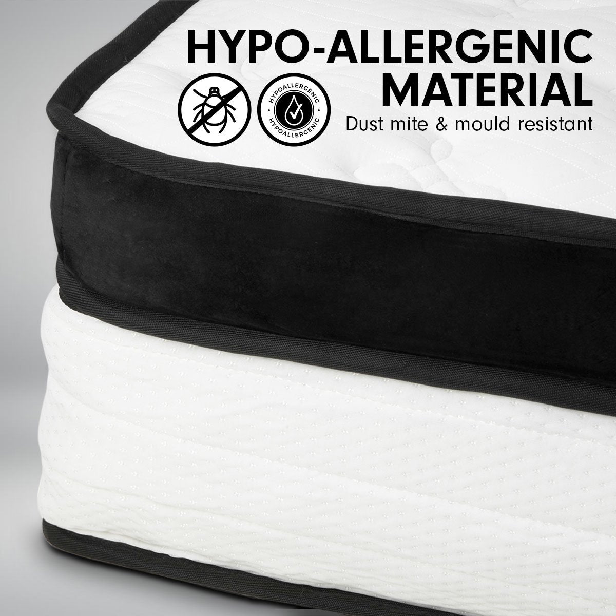 Laura Hill Single Mattress Bed Size Euro Top 5 Zone Spring Foam 32cm 9