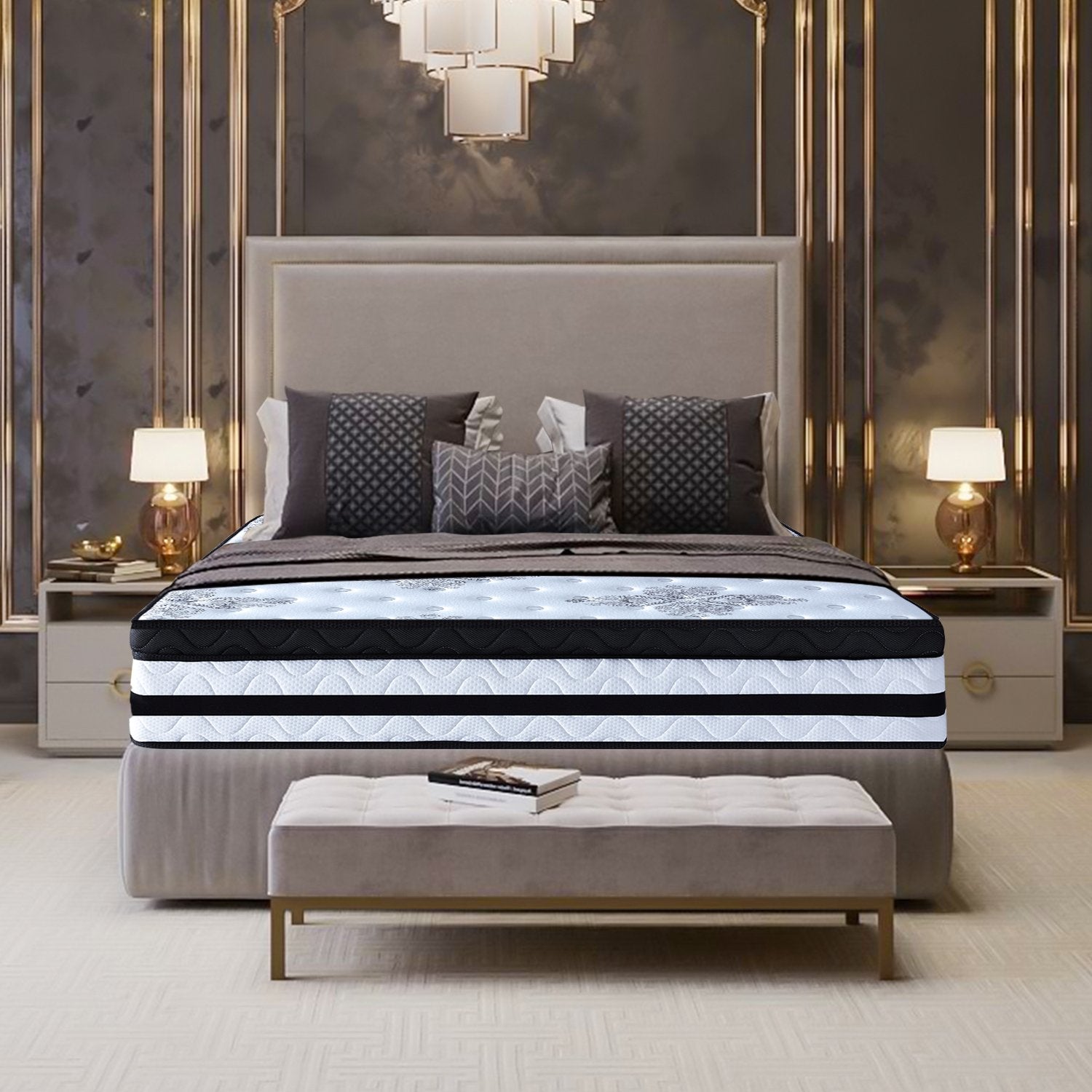 Laura Hill King Single Mattress Bed Size Euro Top 5 Zone Spring Foam 34cm 11