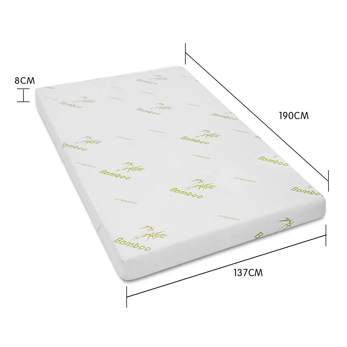 Laura Hill Cool Gel Memory Foam Mattress Topper Bamboo Fabric Cover Double 5