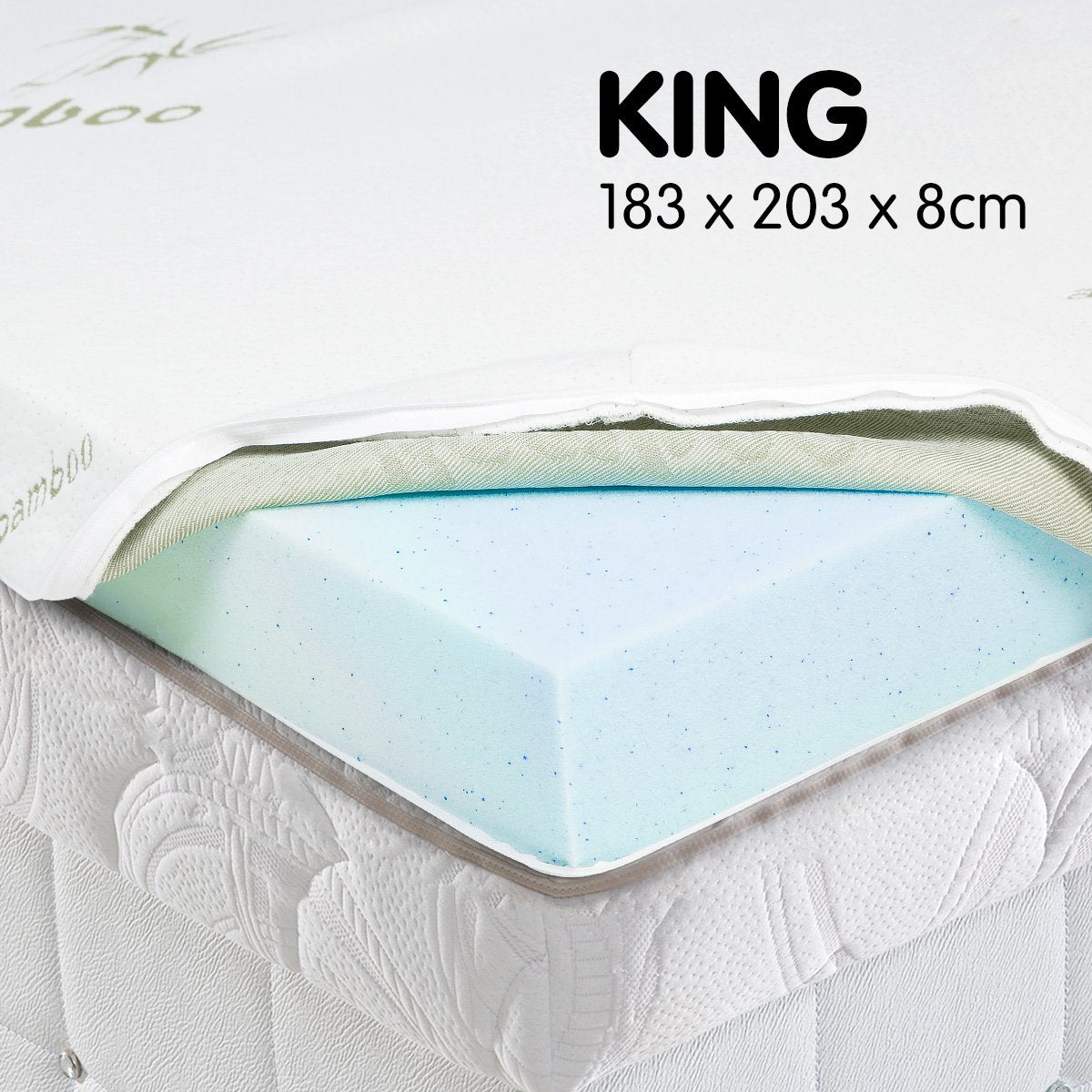 Laura Hill Cool Gel Memory Foam Mattress Topper - King 8