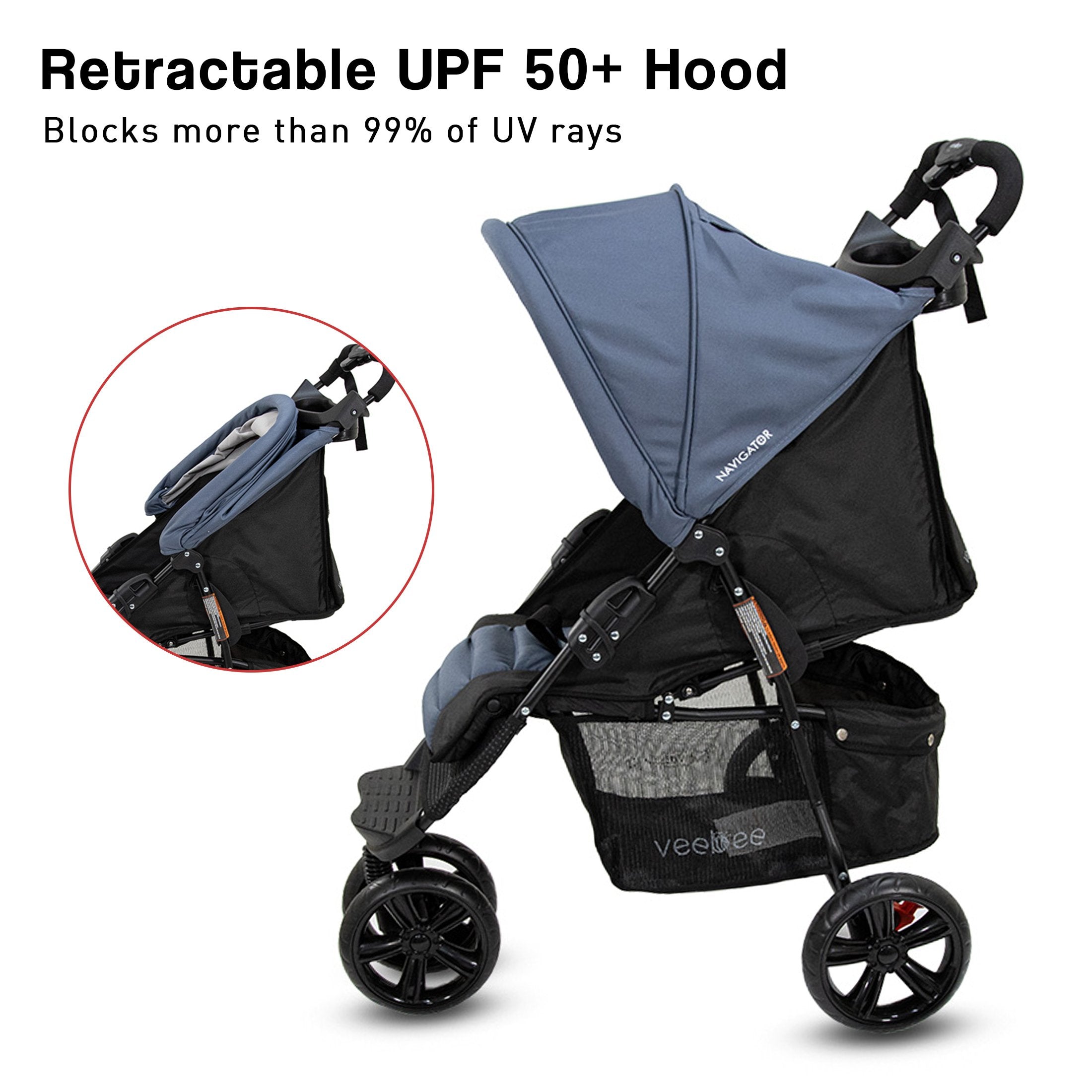 Veebee Navigator Stroller 3-wheel Pram For Newborns To Toddlers - Glacier 4