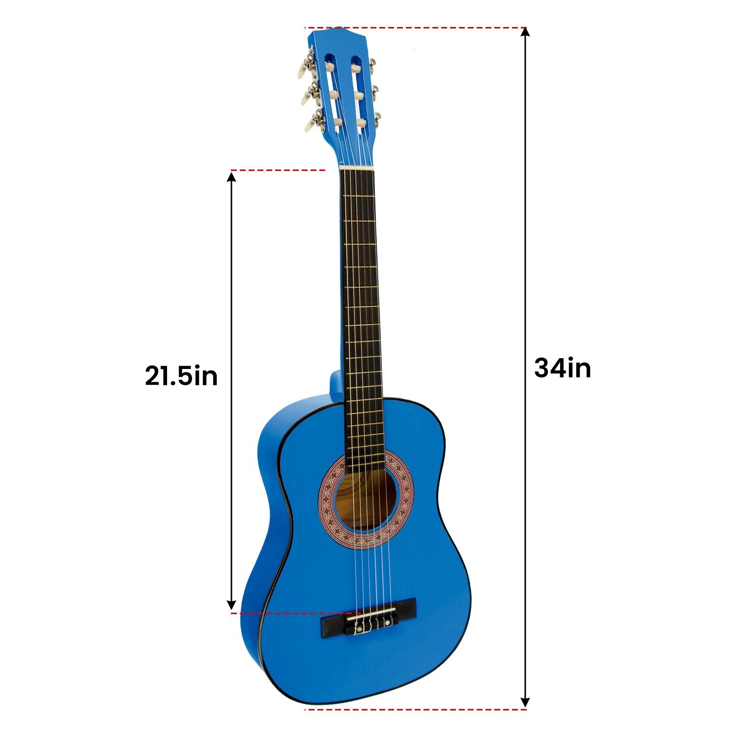 Karrera 34in Acoustic Children no cut Guitar - Blue 3