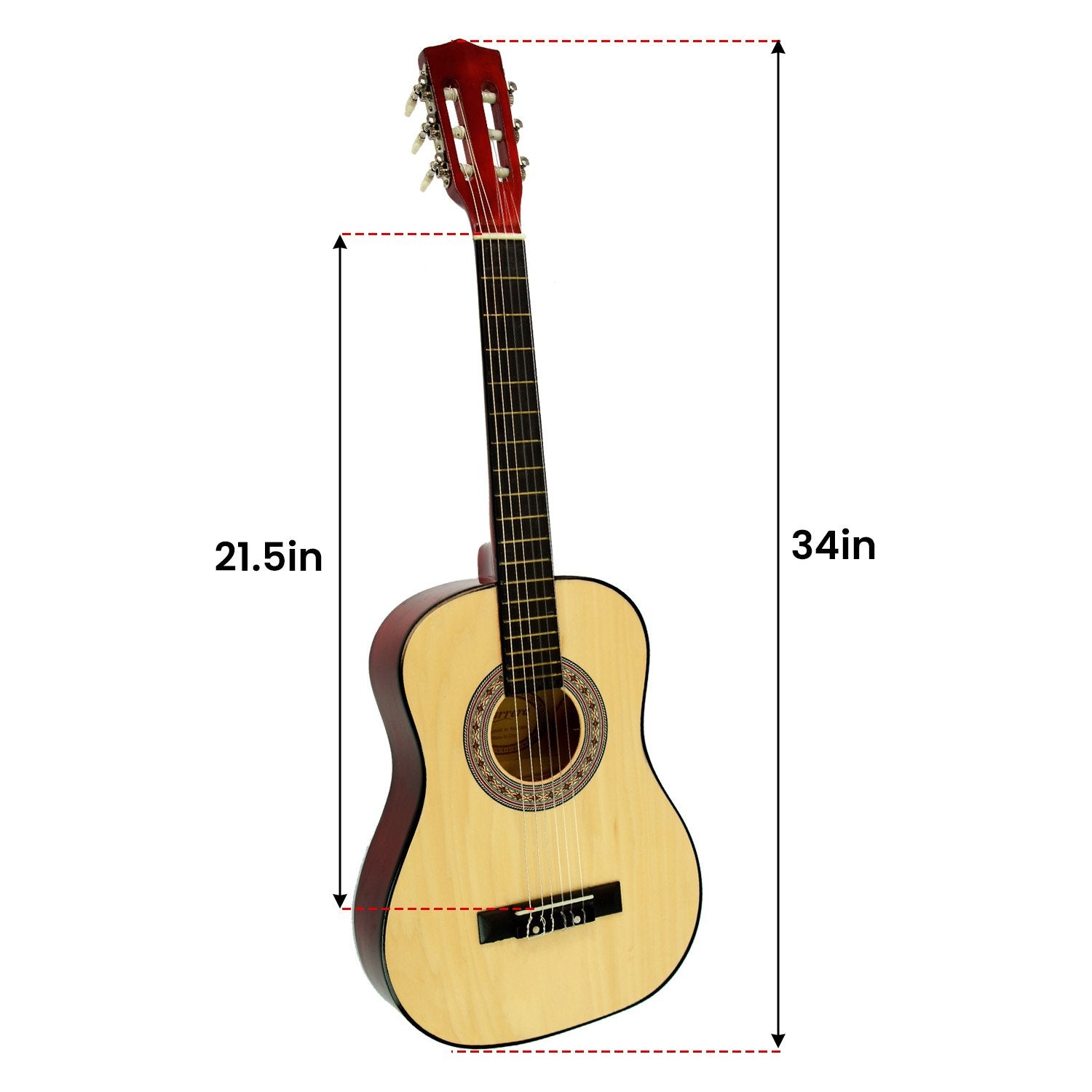 Karrera Childrens Guitar  Wooden 34in Acoustic - Natural 3