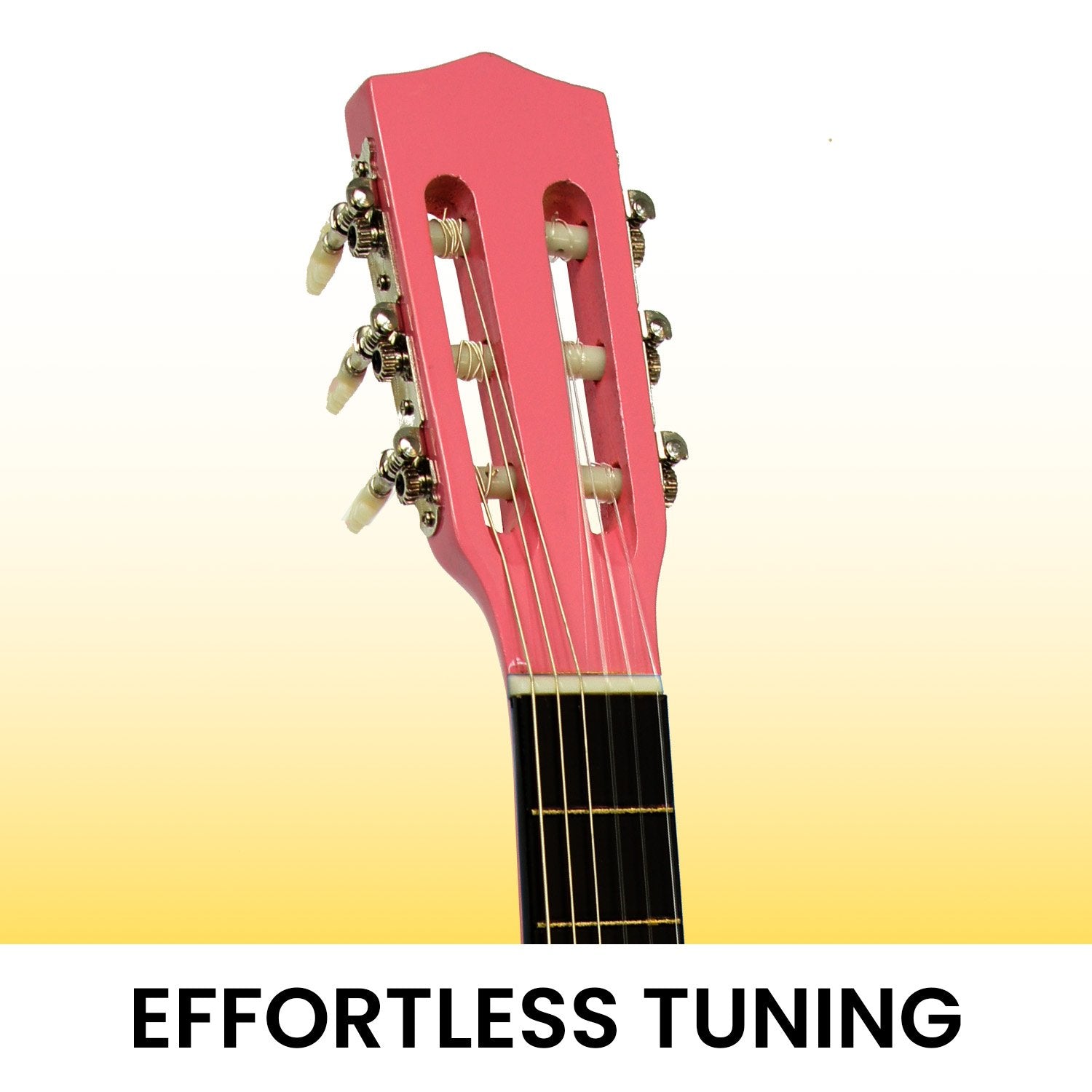 Karrera 34in Acoustic Wooden Childrens Guitar - Pink 5